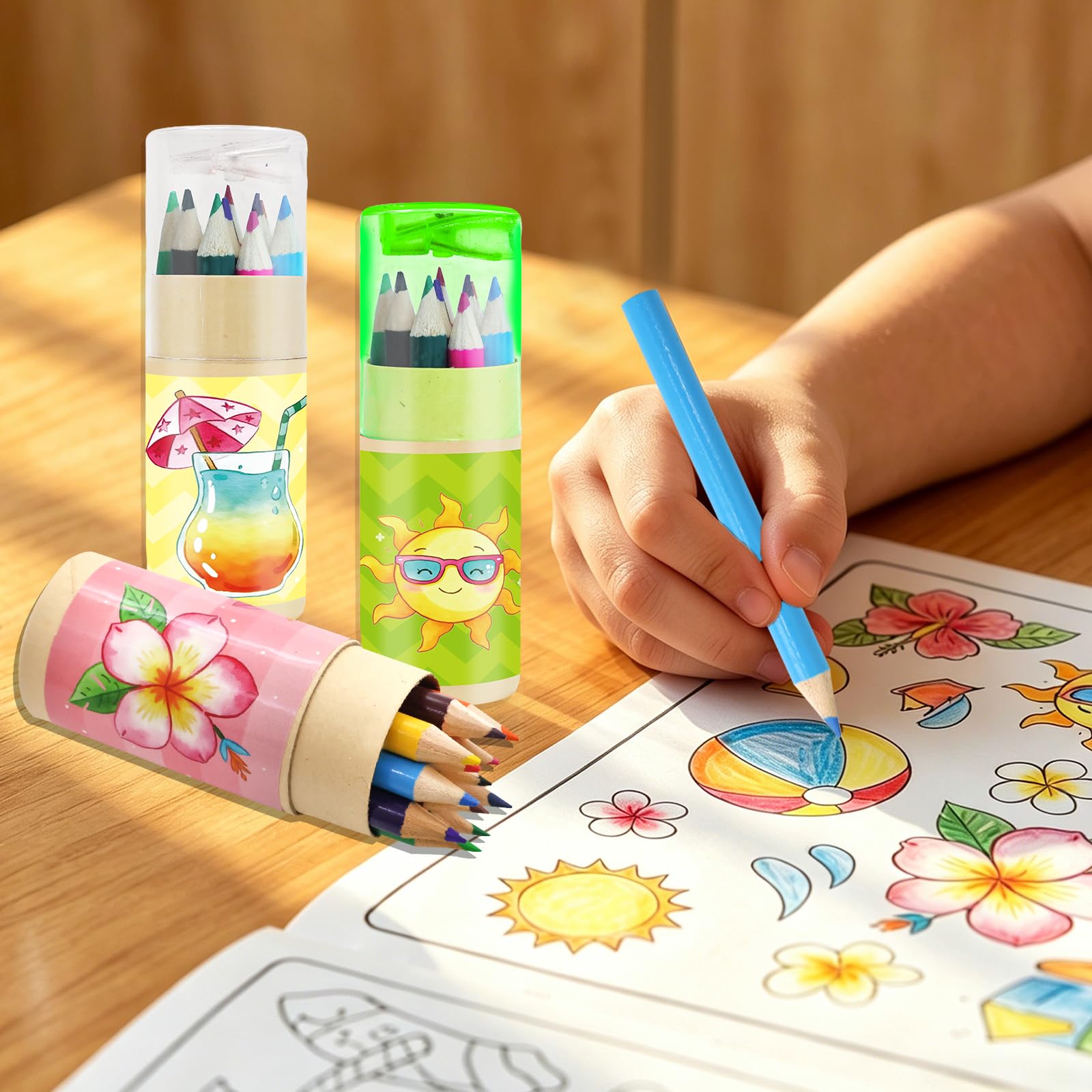 ceiba tree End of School Year Student Summer Gifts Pencils from Teacher Kindergarten Preschool Graduation Gifts for Kids Bulk 12 Boxes Mini Sharpened Colors Pencils with Cards Classroom Supplies - Image 7