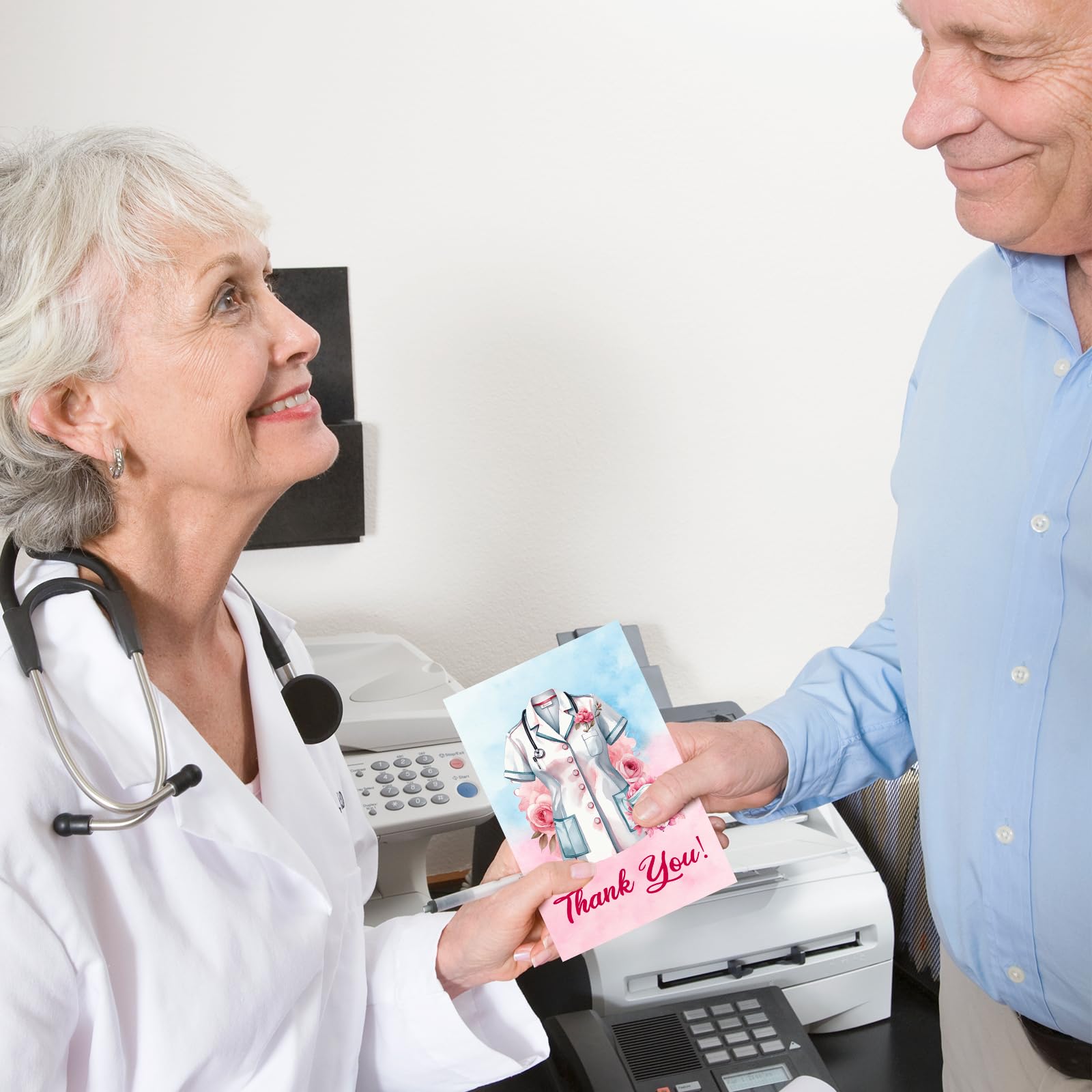 ceiba tree Floral Nurses Thank You Cards 24Pcs Medical Healthcare Workers Appreciation Greeting Cards with Envelopes and Stickers Thank You Notescard for Doctors Nurse - Image 8