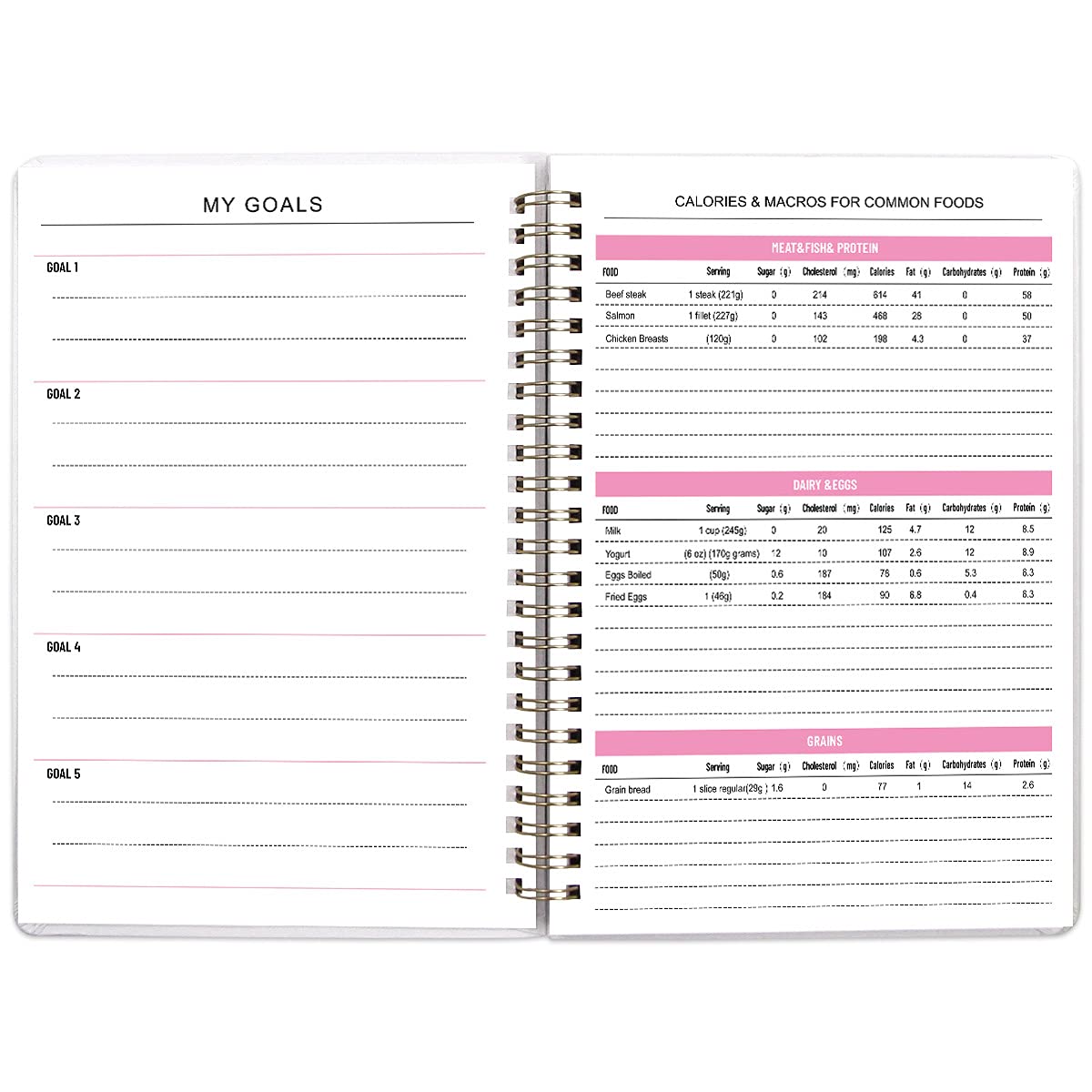 Ceiba Tree Food Fitness Workout Journal Weight Loss Nutrition Wellness Calorie Counter Log Diary Notebook Meal Planner Diet Exercise Training Health Tracker 6.1" x 8.5" - Image 4
