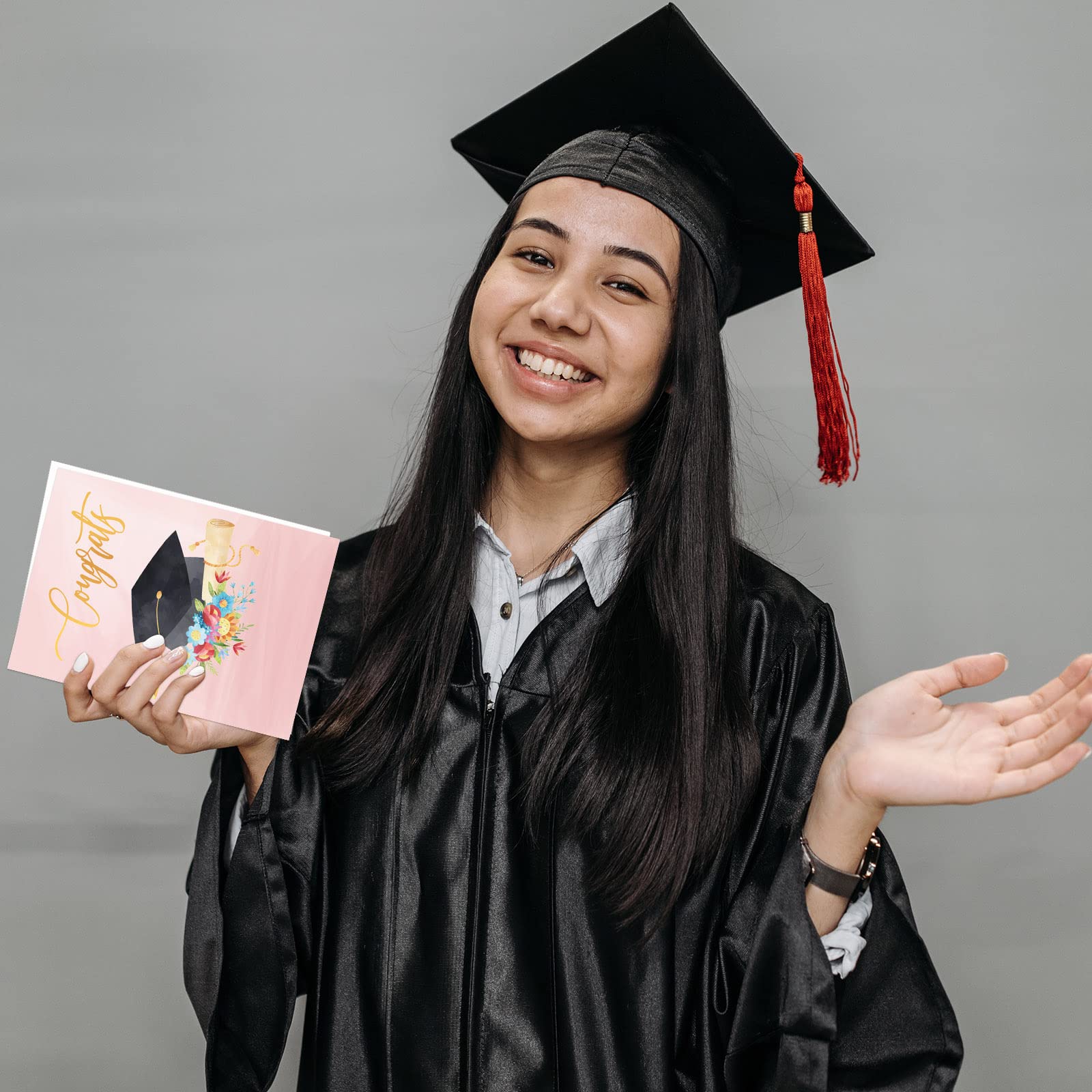 ceiba tree Graduation Cards 16 Pack Congrats Grad Greeting Card Bulk Gold Foil Watercolor Note Cards with Envelopes - Image 6