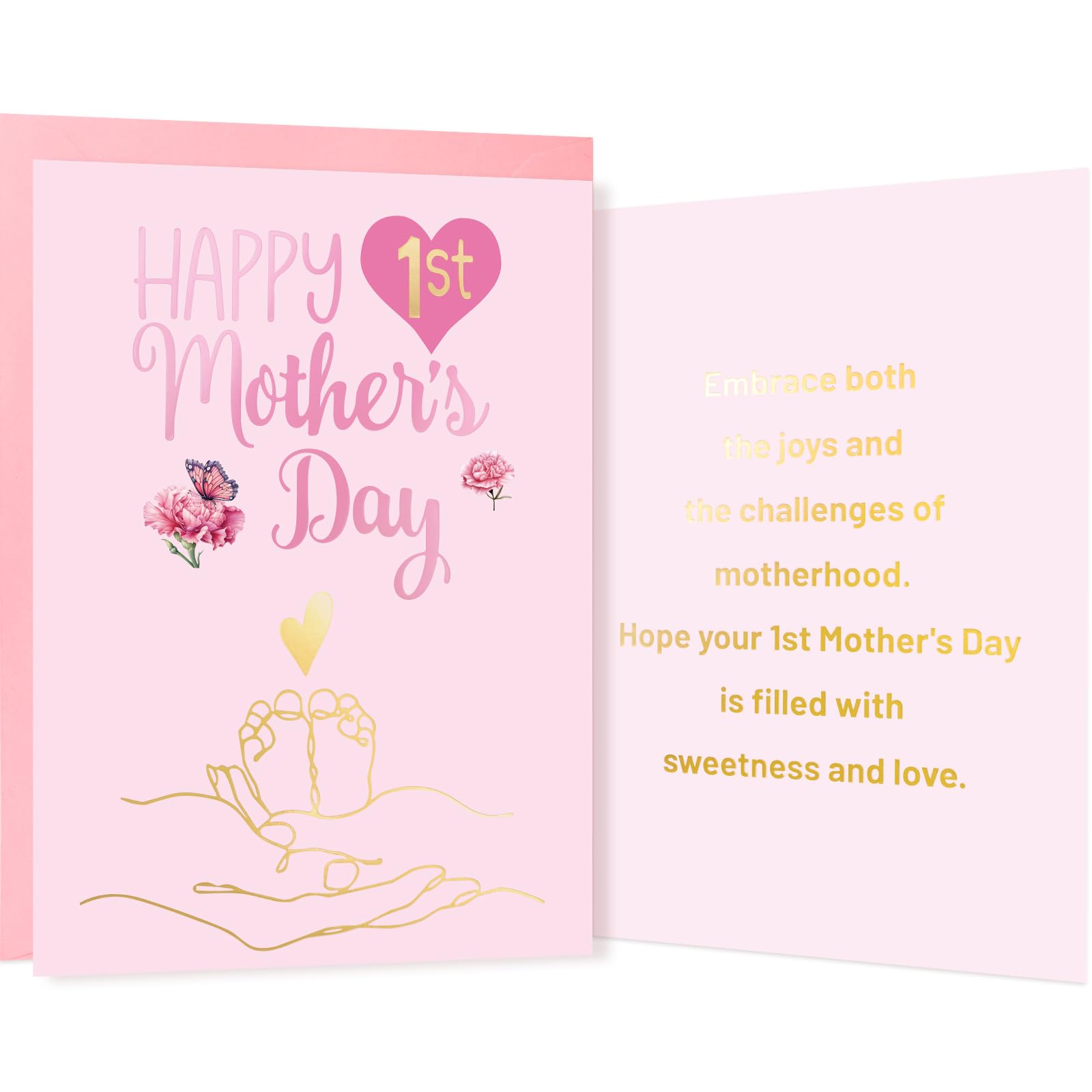 ceiba tree Happy First Mother's Day Card for New Mom 1st Mothers Day Card with Envelope Message inside 5X7 inch - Image 6