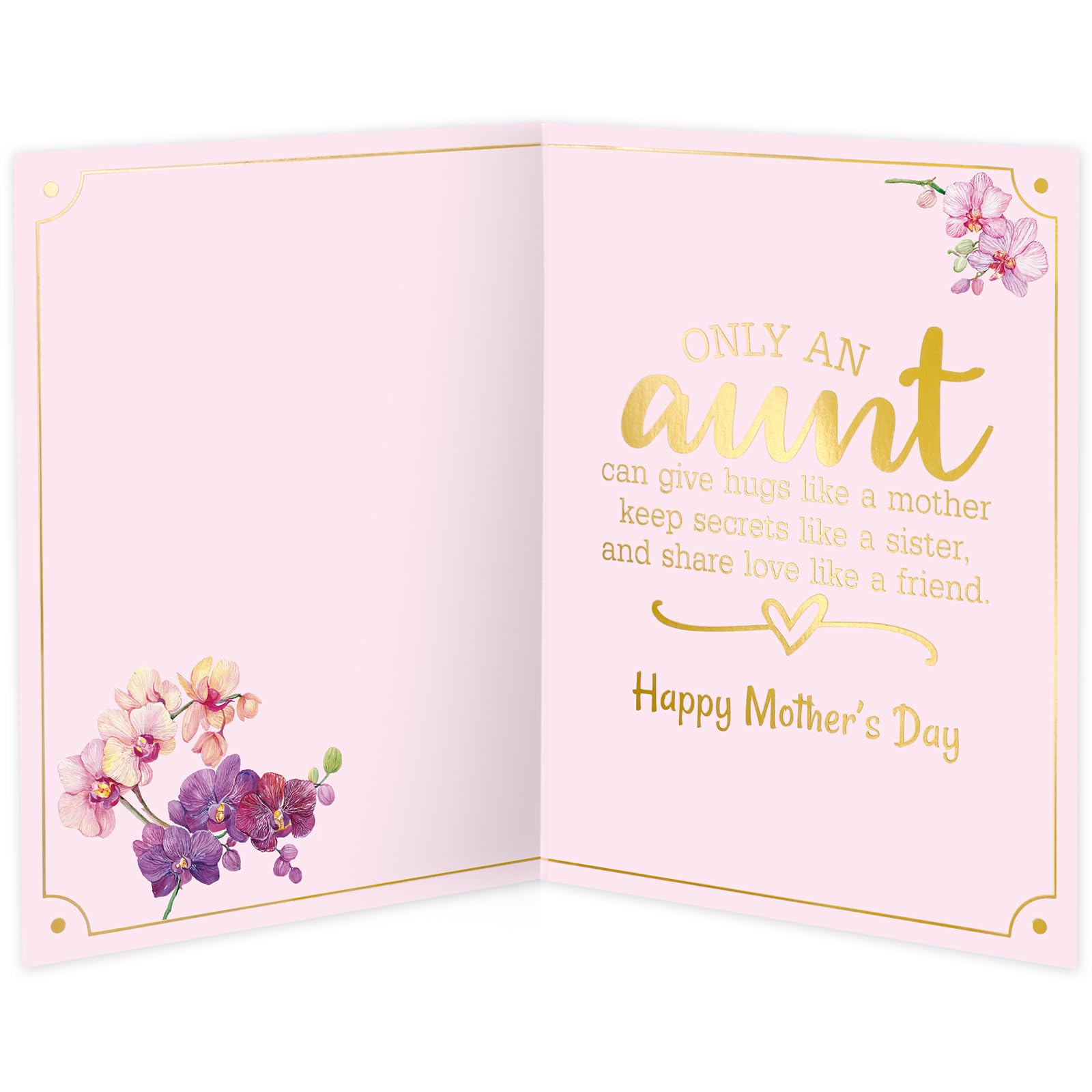 ceiba tree Happy Mother's Day Card for Aunt with Envelope Message inside 5X7 inch Moth Orchid‌ Flower Basket Design from Niece Nephew - Image 3