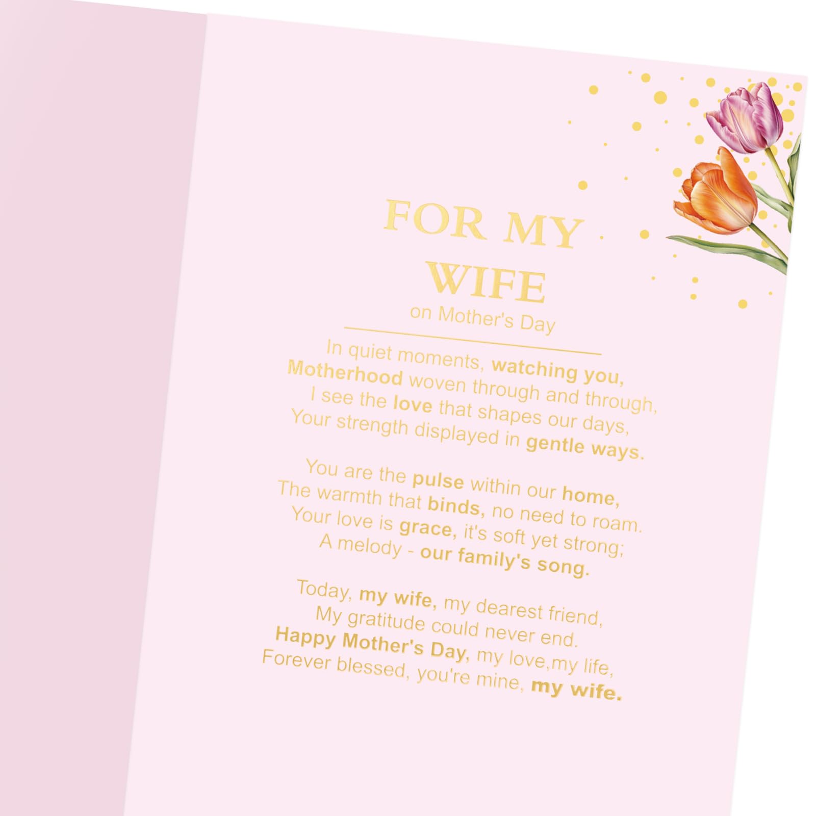 ceiba tree Happy Mother's Day Card for Wife from Husband Romantic Mothers Day Card for Wife Her Message inside 5X7 inch with Envelope - Image 3