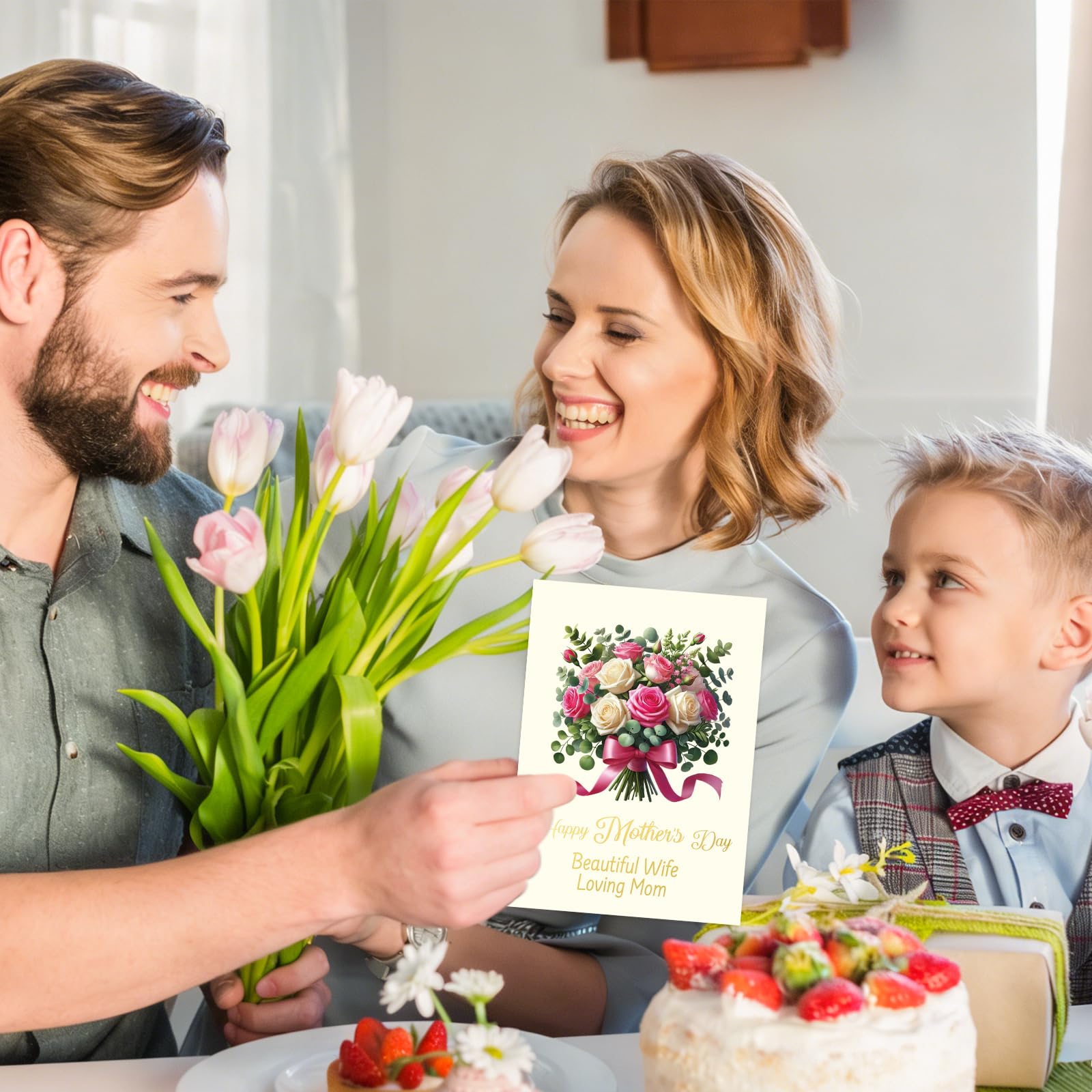 ceiba tree Happy Mother's Day Card for Wife from Husband Romantic Mothers Day Card for Wife Her Message inside 5X7 inch with Envelope - Image 5