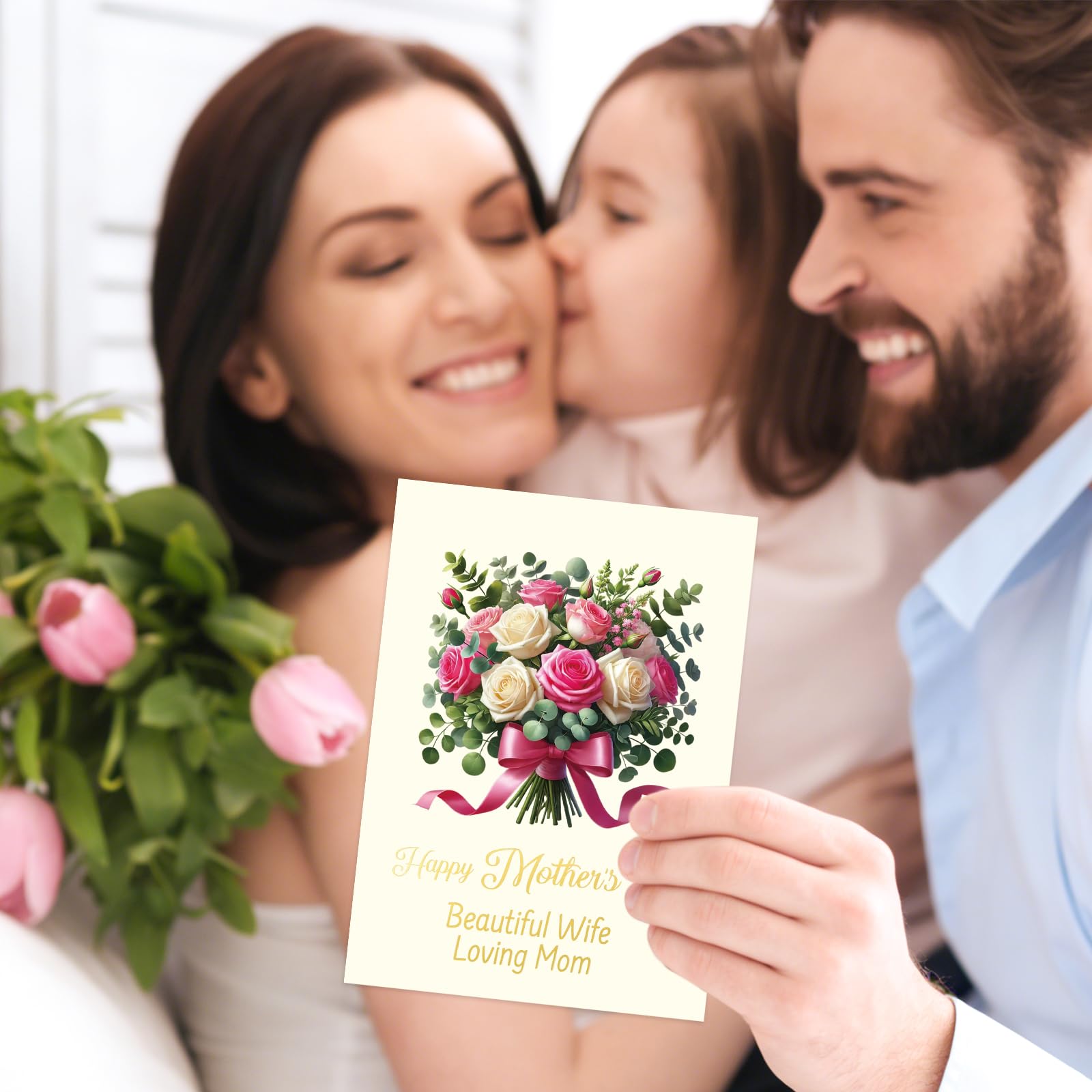 ceiba tree Happy Mother's Day Card for Wife from Husband Romantic Mothers Day Card for Wife Her Message inside 5X7 inch with Envelope - Image 6