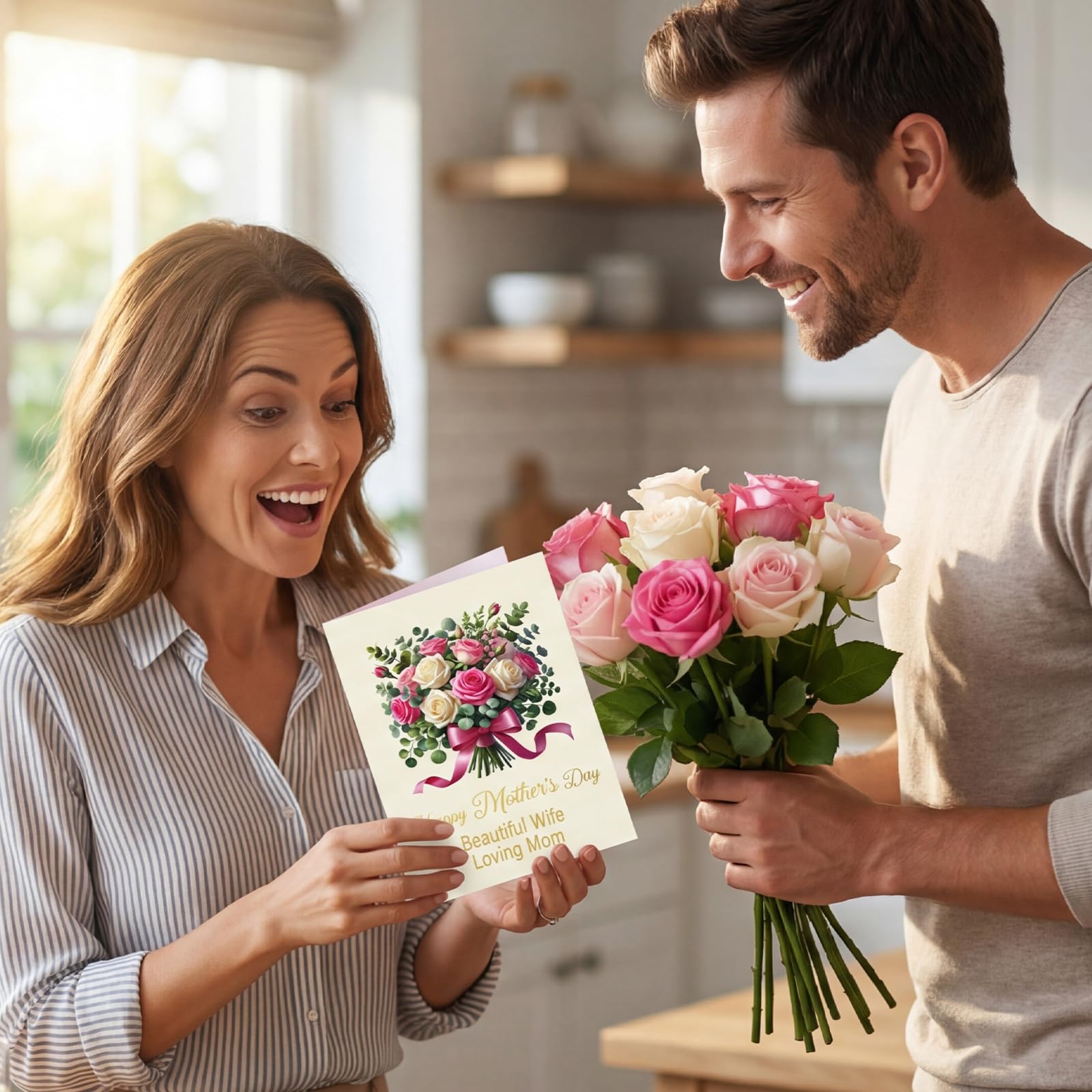 ceiba tree Happy Mother's Day Card for Wife from Husband Romantic Mothers Day Card for Wife Her Message inside 5X7 inch with Envelope - Image 9