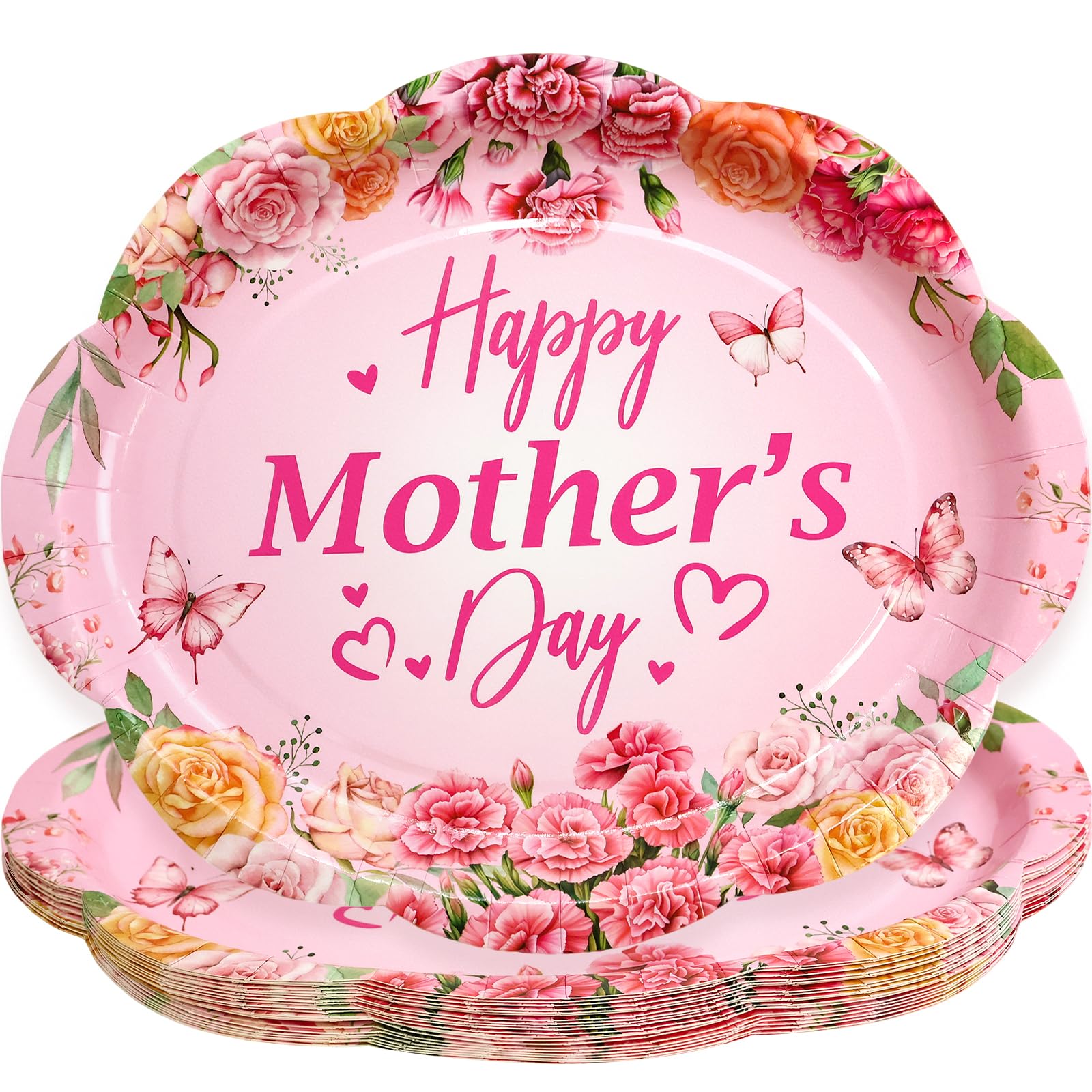 ceiba tree Happy Mother's Day Oval Paper Plates Disposable Large 10 X 12 inch 24 PCS Party Supplies Table Decorations Decor - Image 3