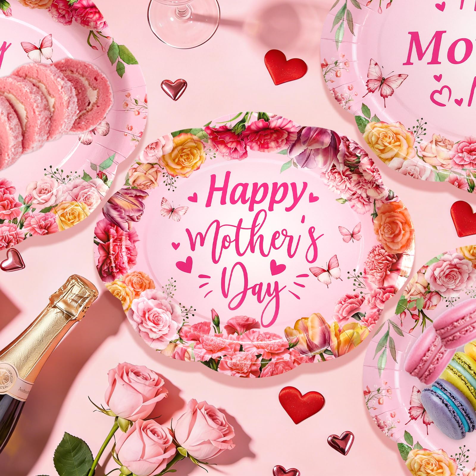 ceiba tree Happy Mother's Day Oval Paper Plates Disposable Large 10 X 12 inch 24 PCS Party Supplies Table Decorations Decor - Image 5