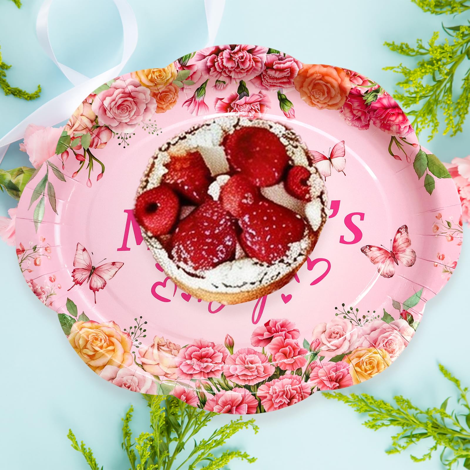 ceiba tree Happy Mother's Day Oval Paper Plates Disposable Large 10 X 12 inch 24 PCS Party Supplies Table Decorations Decor - Image 8