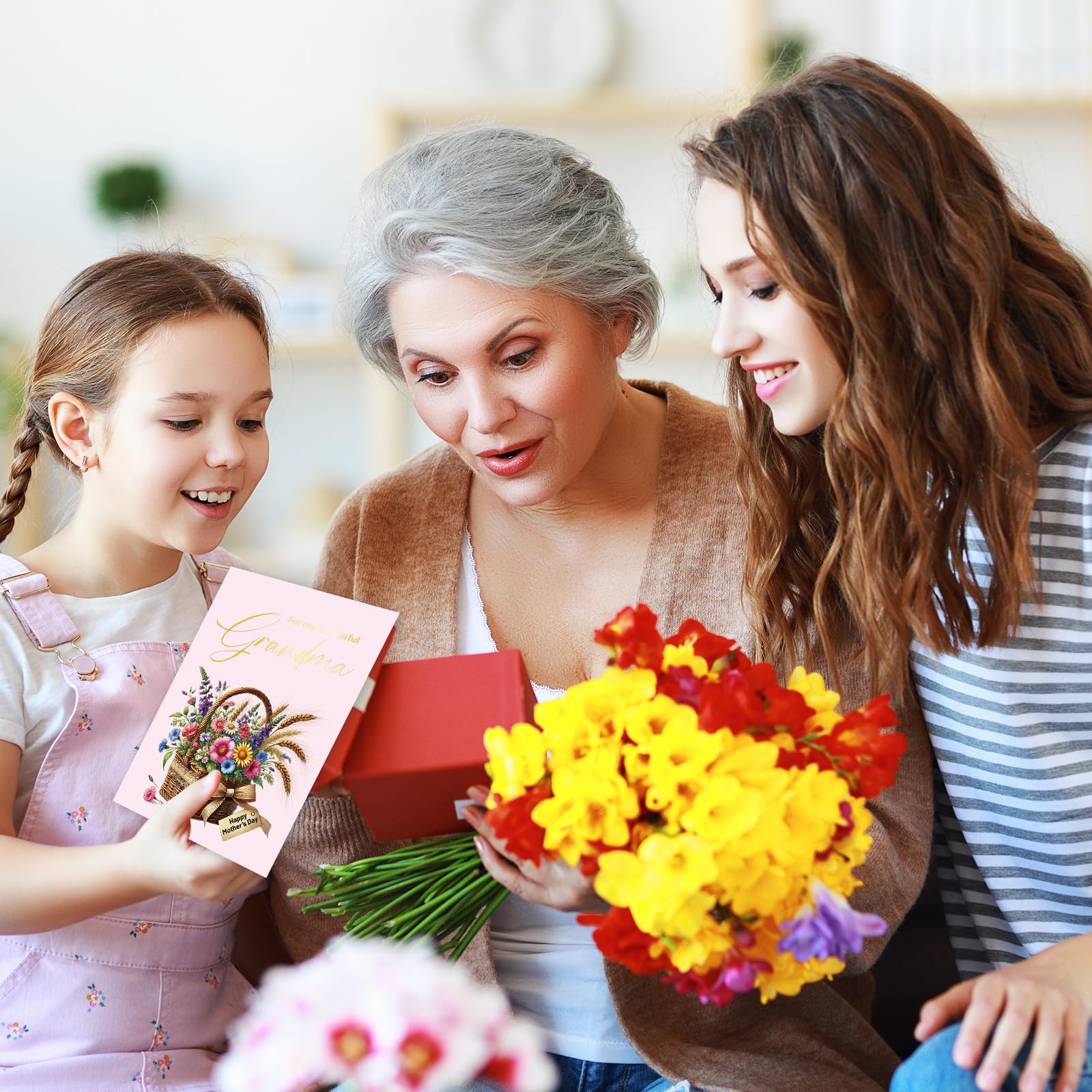 ceiba tree Happy Mothers Day Card For Grandma with Envelope Message inside 5X7 inch - Image 4