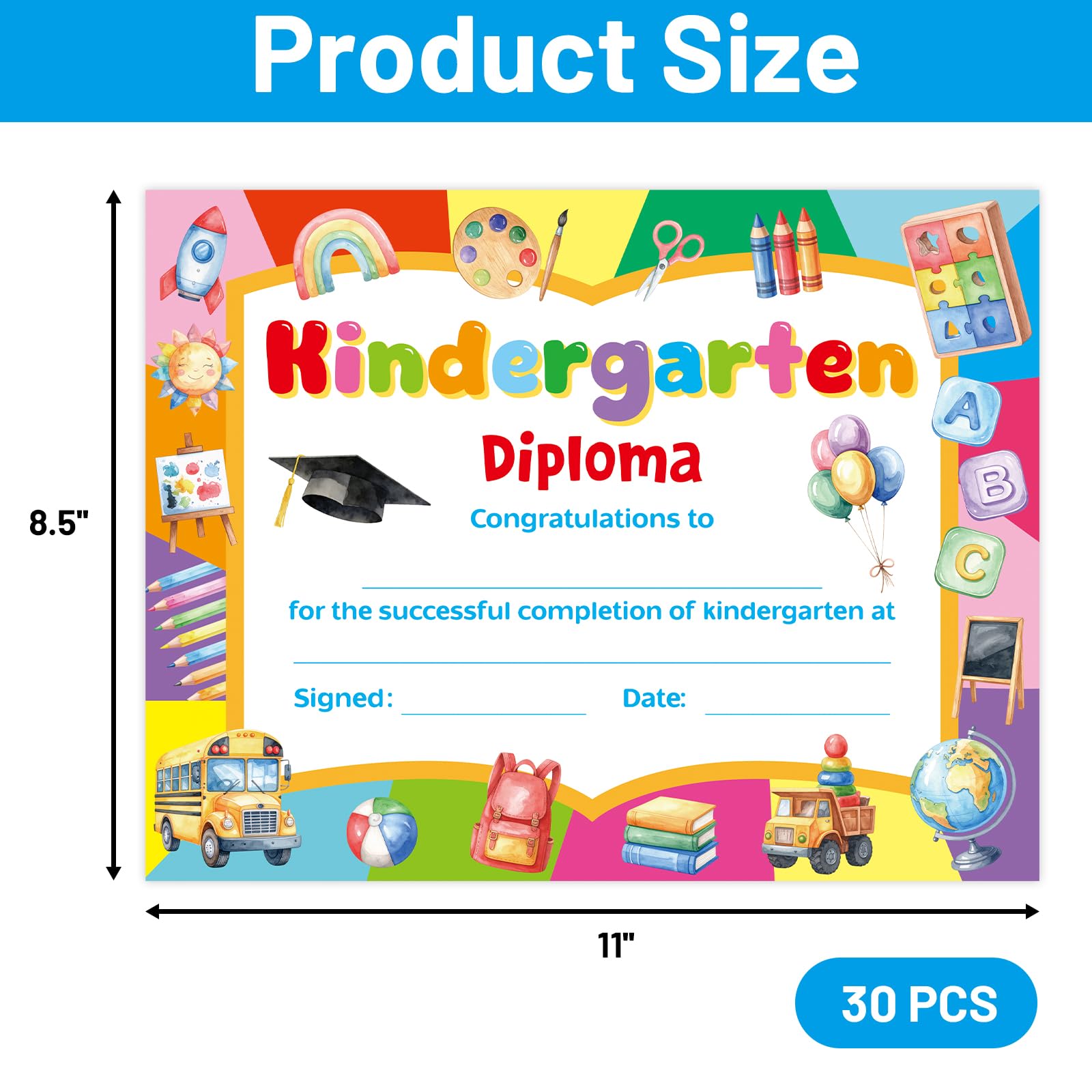 Ceiba Tree Kindergarten Diploma PK-K Certificates Diplomas Kindergarten Certificate Graduation 2026 Award Supplies 8.5 x 11 inch 30 Pcs for Students Teachers - Image 3