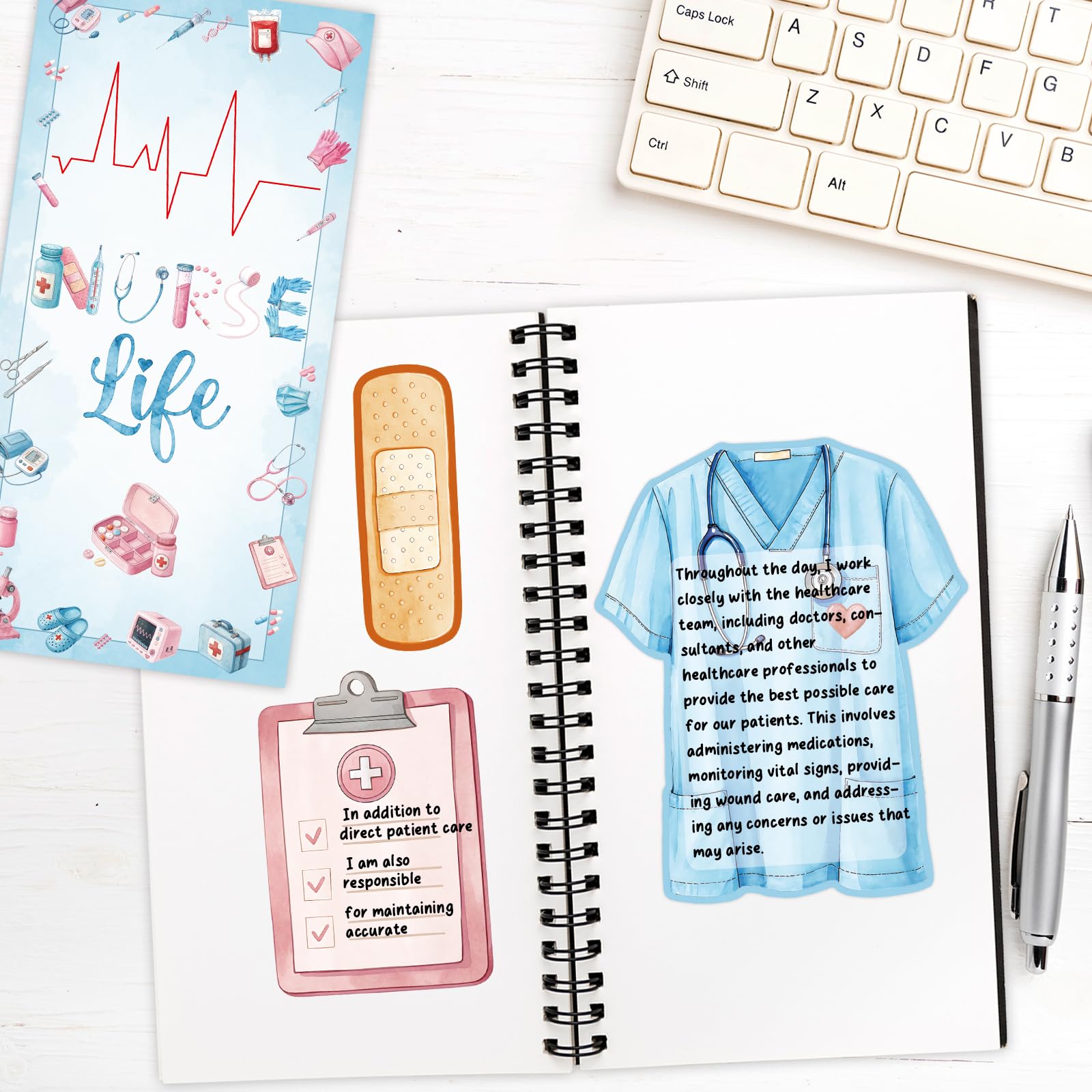 Ceiba Tree Nurse Sticky Notes Set Self-Stick Memo Pads Page Marker Thank You Nurses Appreciation Gifts for Dostors Medical Healthcare Workers Office Supplies - Image 5