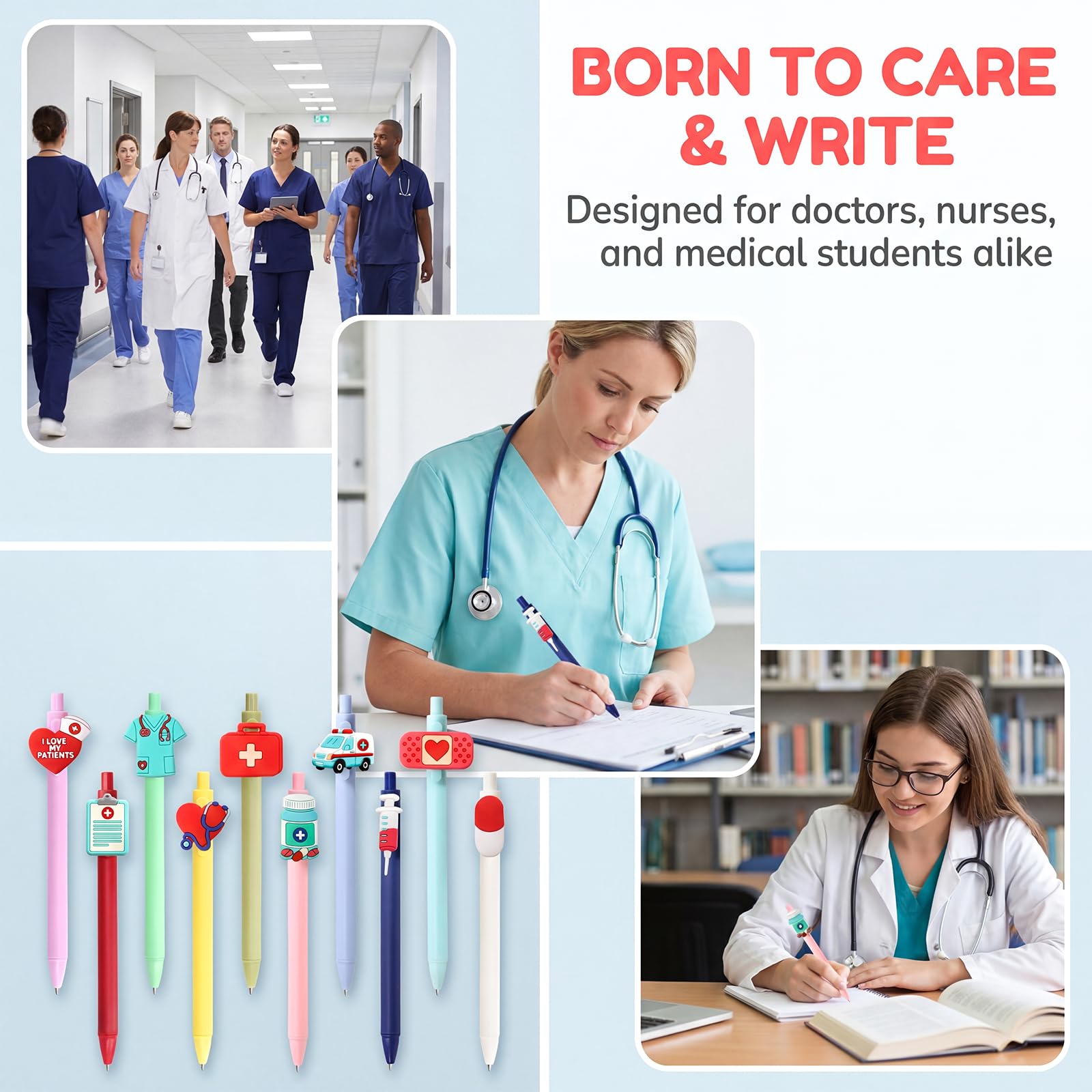 ceiba tree Nurses Pens Cute Black Ink Writing Pens Nurses Appreciation Funny Gifts for Doctors Medical Healthcare Workers Men Woman School Office Supplies - Image 7