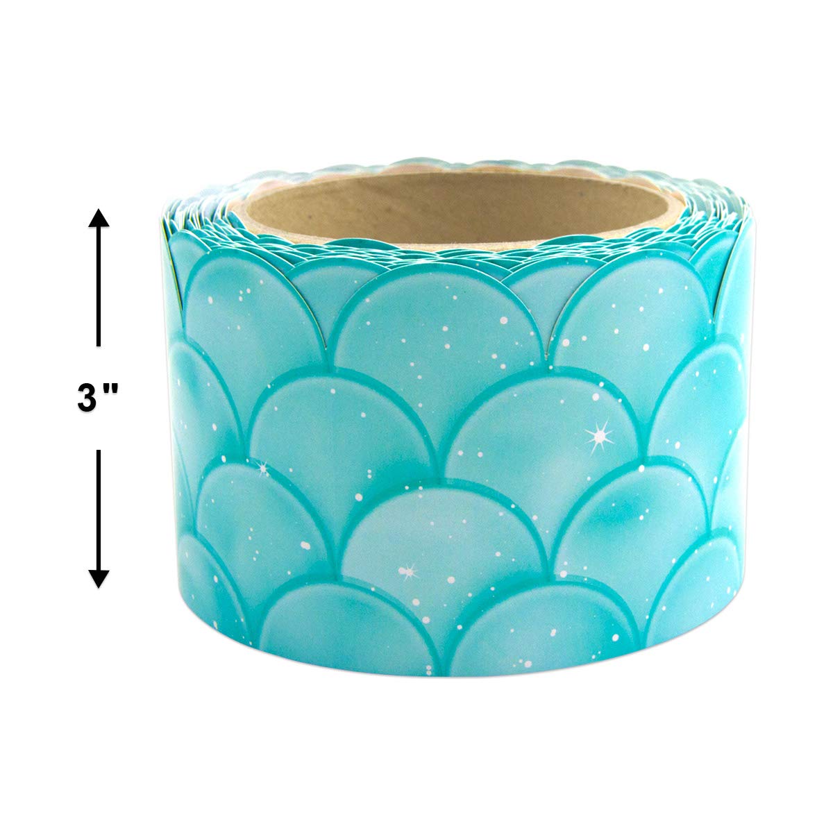 Ceiba Tree Ombre Turquoise Scallops Bulletin Board Borders for Classroom Trim Back to School Decoration 36 Feet - Image 3