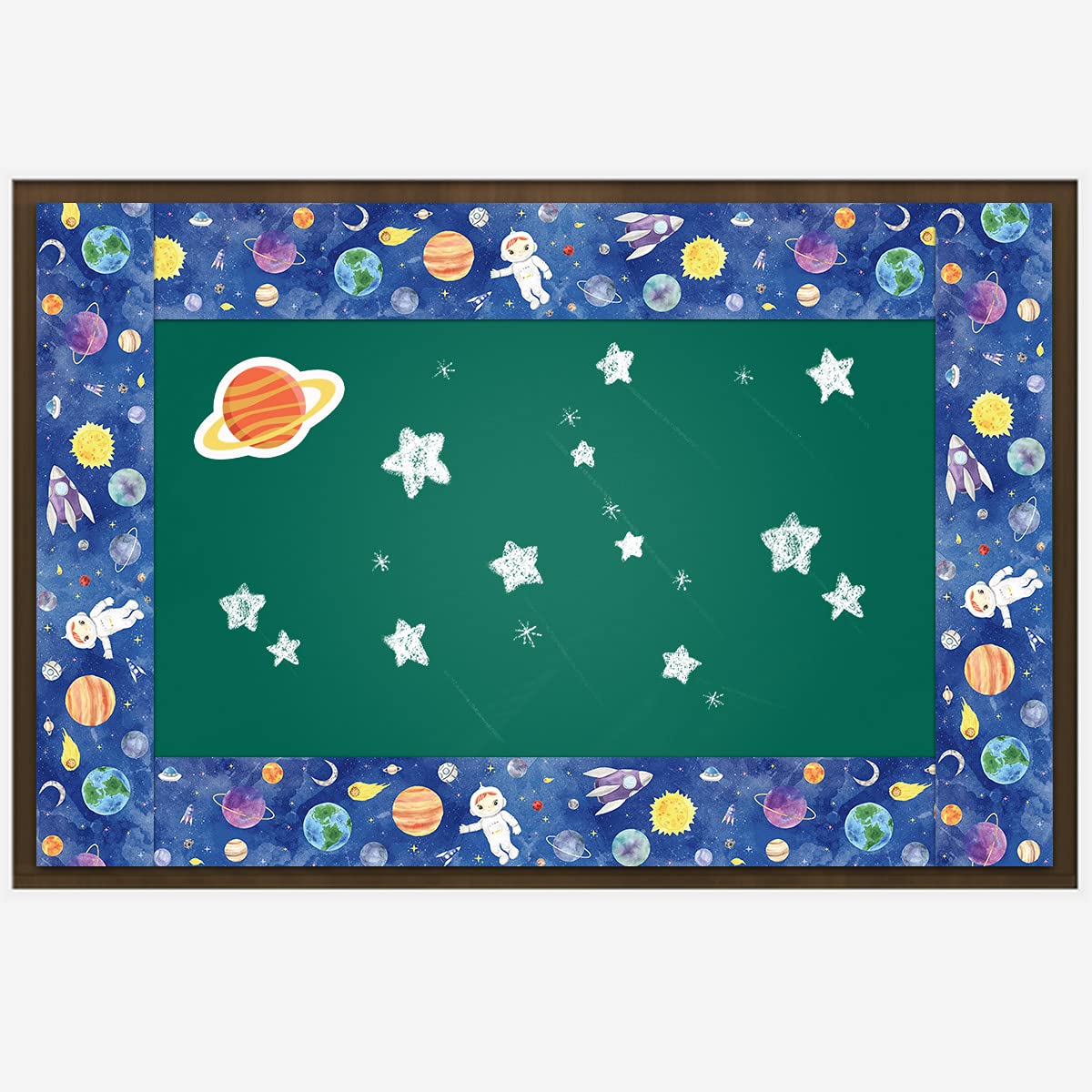 Ceiba Tree Outer Space Bulletin Board Borders Double-Sided Starry Sky Planet Watercolor Straight Border Trim for Whiteboard Classroom Door Wall Decor 36ft - Image 5