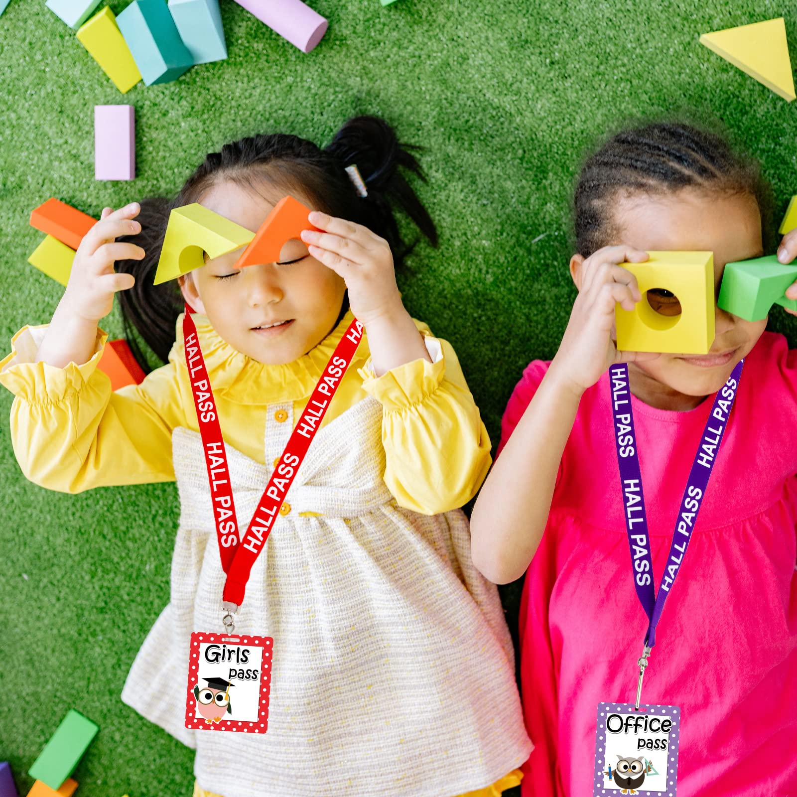 Ceiba Tree Owl Hall Pass Lanyards – Set of 6 (Hall, Office, Library, Nurse, Boy & Girl) with Breakaway Buckle for Students, Teachers & Office Supplies - Image 5