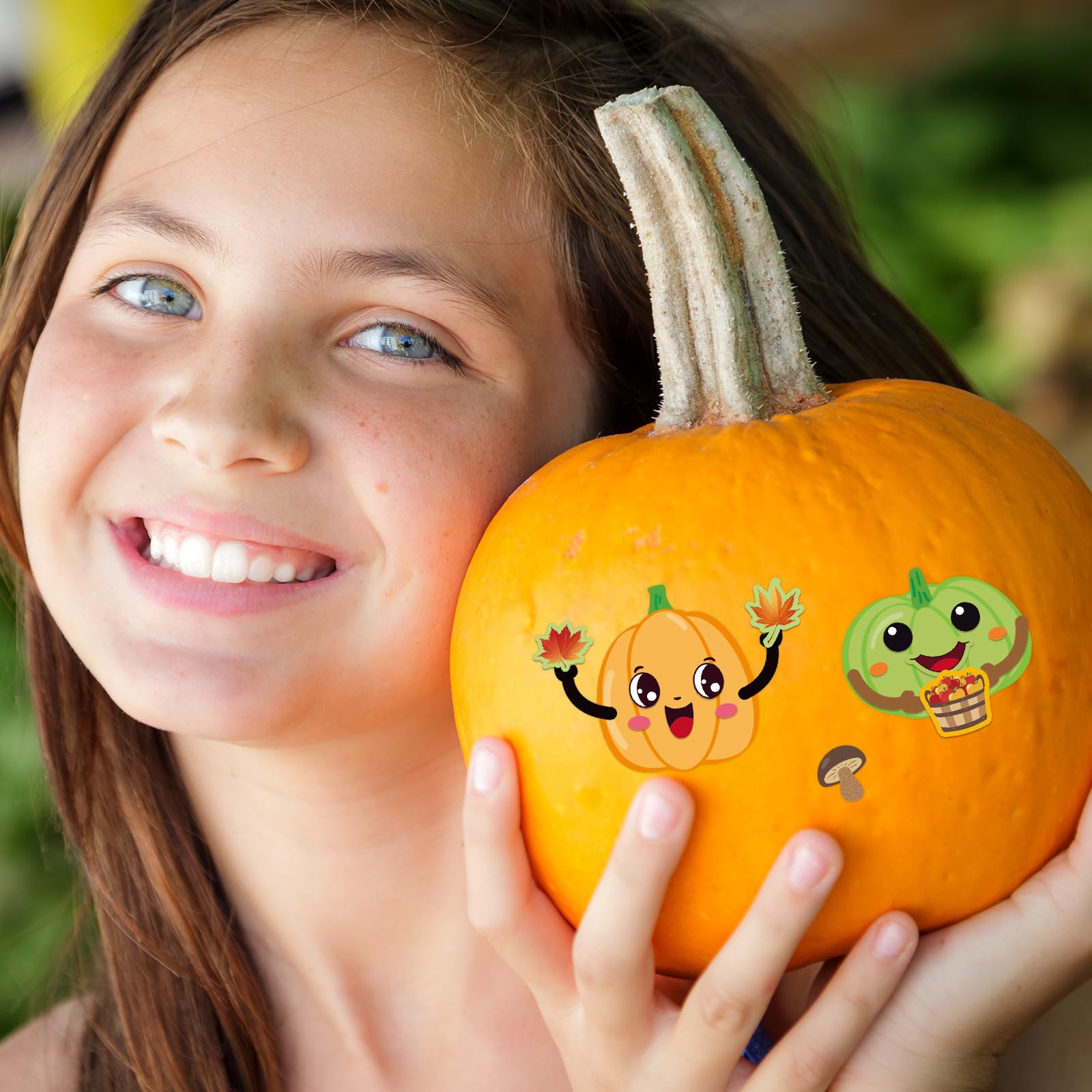 Ceiba Tree Pumpkin Stickers for Kids Make Your Own Pumpkin Sticker Fall Autumn Rolled Scene Stickers 200 Pcs for Classroom Home School Party - Image 6