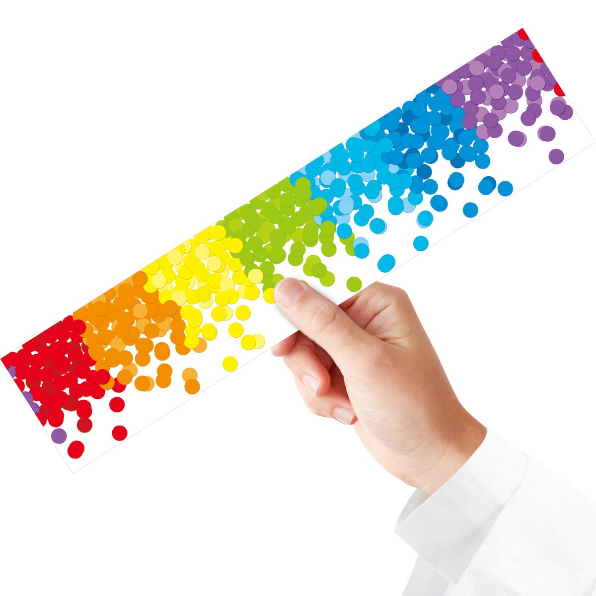 Ceiba Tree Rainbow Confetti Bulletin Board Borders Bright Ombre Colorful Straight Bulletin Board Trim for Back to School Whiteboard Chalkboard Classroom Decorations 36 Feet - Image 5
