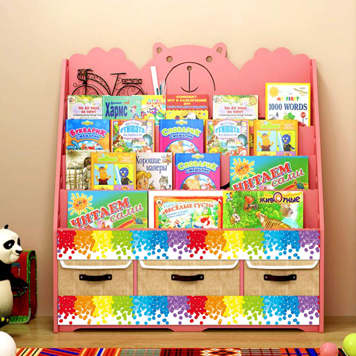 Ceiba Tree Rainbow Confetti Bulletin Board Borders Bright Ombre Colorful Straight Bulletin Board Trim for Back to School Whiteboard Chalkboard Classroom Decorations 36 Feet - Image 6