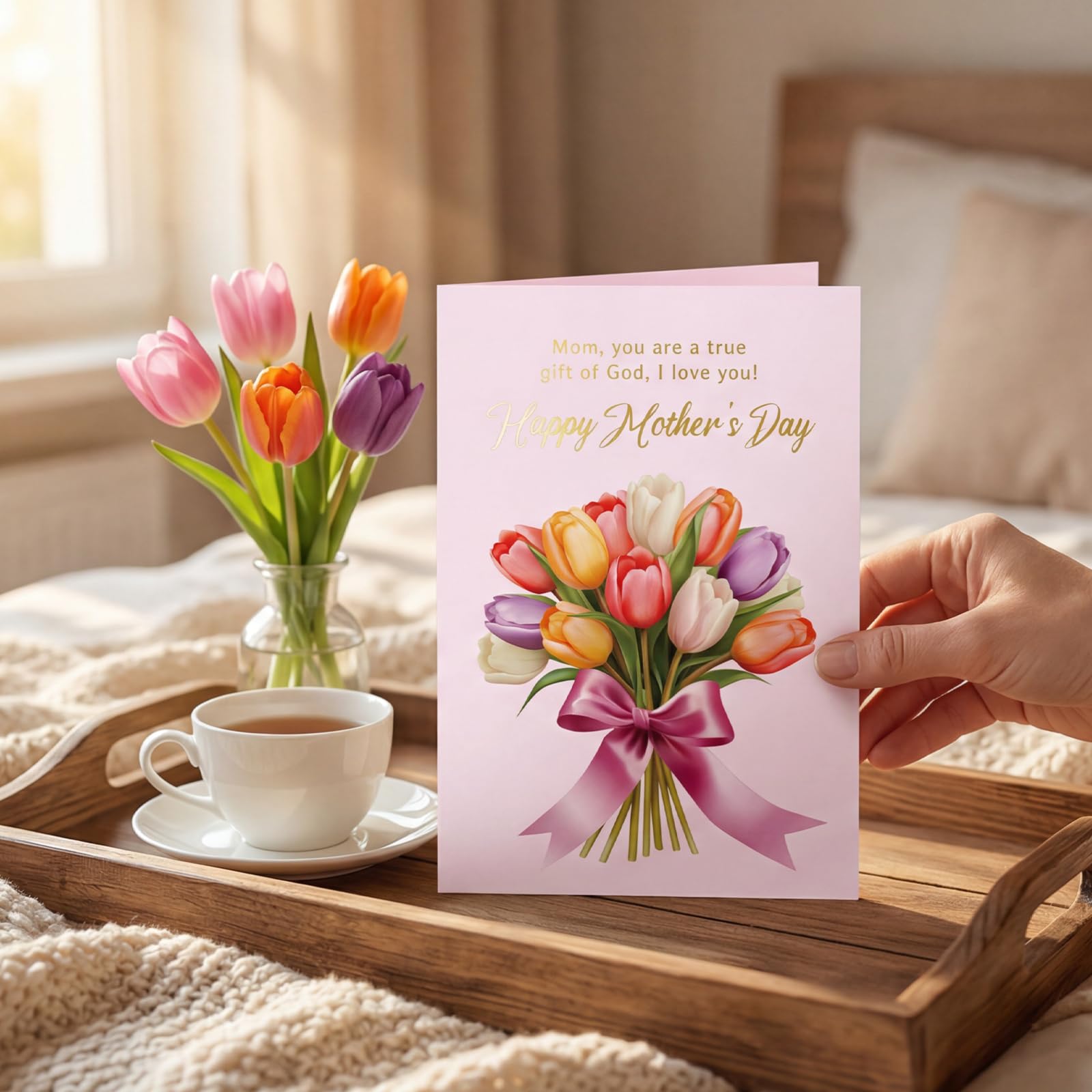 ceiba tree Religious Happy Mothers Day Card Christian Mother's Day for Mom 5x7 in with Envelope Message Inside - Image 8