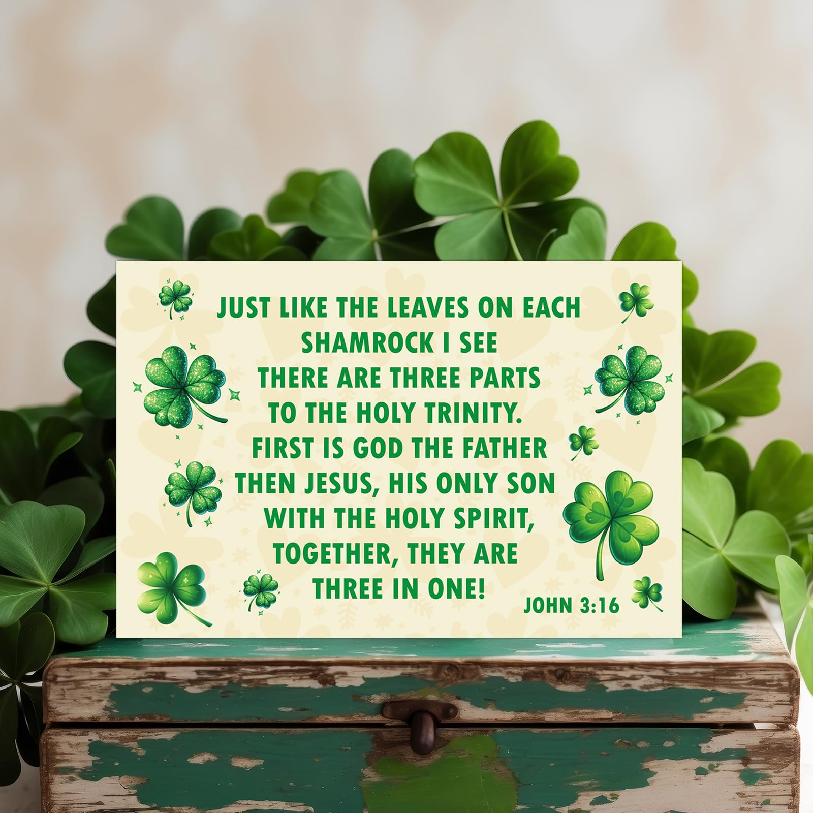 Ceiba Tree Religious St. Patrick's Day Cards Irish Blessing Cards Christian Shamrock Green Wishes Greeting Card Bulk Assortment with Envelopes and Stickers for Adults Kids Happy St Patrick's Day Party Favors Supplies - Image 7