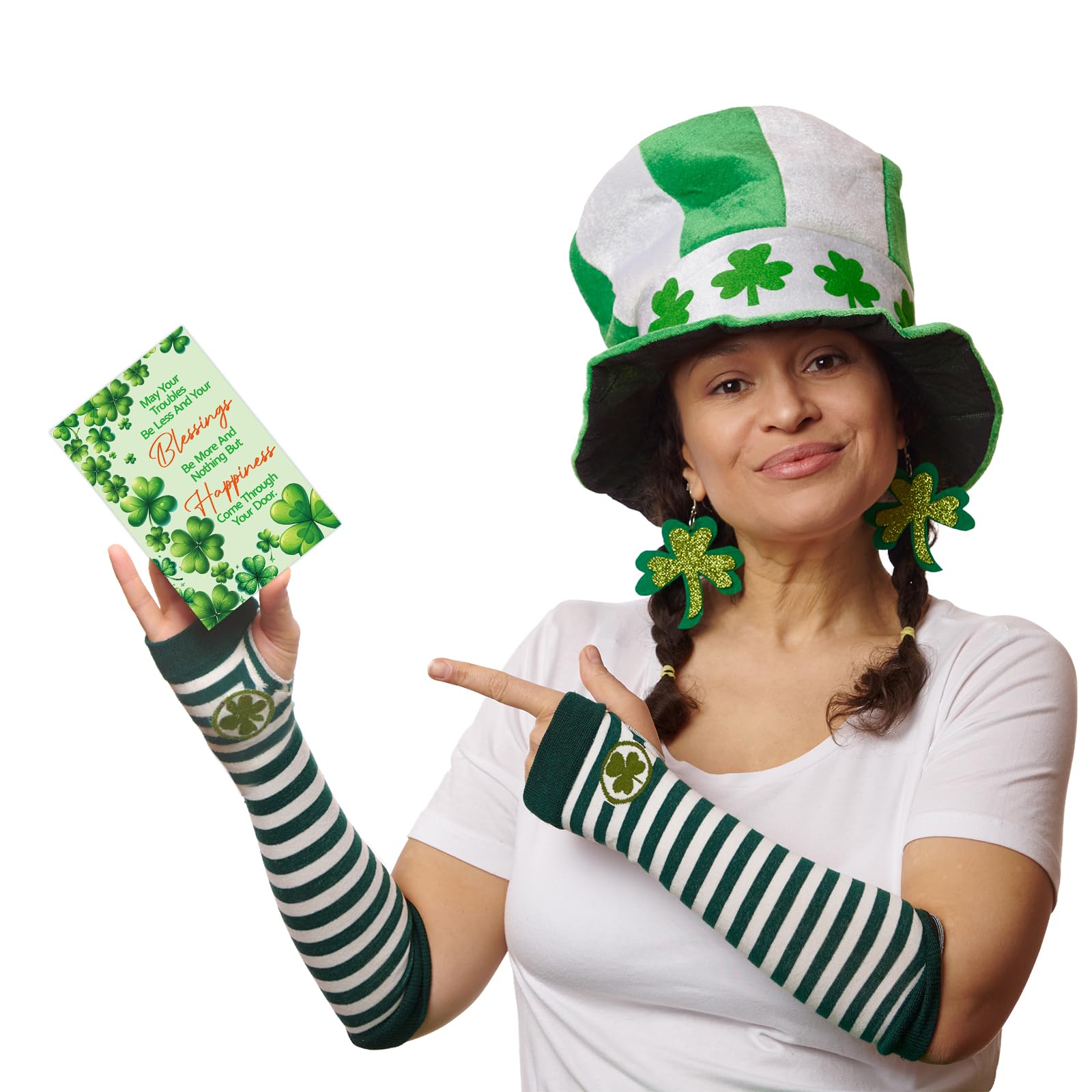 Ceiba Tree Religious St. Patrick's Day Cards Irish Blessing Cards Christian Shamrock Green Wishes Greeting Card Bulk Assortment with Envelopes and Stickers for Adults Kids Happy St Patrick's Day Party Favors Supplies - Image 8