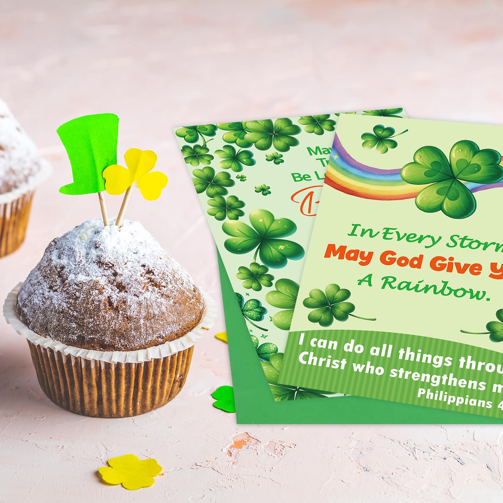 Ceiba Tree Religious St. Patrick's Day Cards Irish Blessing Cards Christian Shamrock Green Wishes Greeting Card Bulk Assortment with Envelopes and Stickers for Adults Kids Happy St Patrick's Day Party Favors Supplies - Image 9