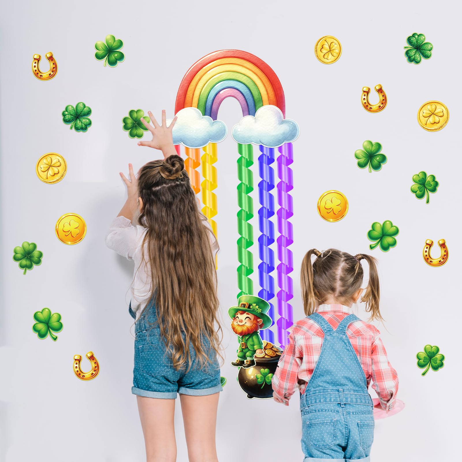 Ceiba Tree St. Patrick's Day Bulletin Board Decoration Classroom Door Banner Decorations Set Shamrock Clover Cutouts with Paper Streamers for Home School Office Front Porch - Image 5