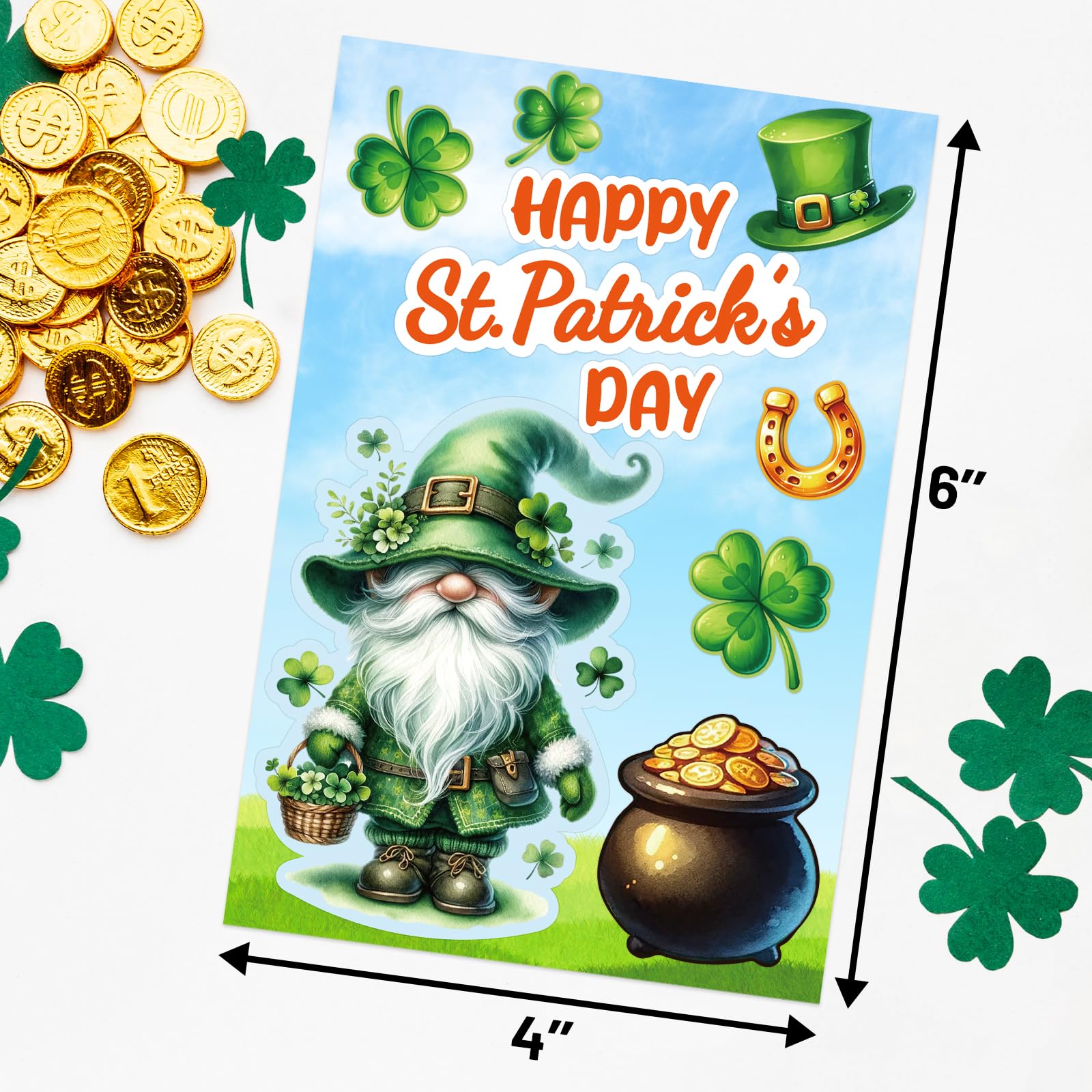 ceiba tree St.Patrick's Day Cards Happy St.Patrick's Day Greeting Card Bulk DIY Make Your Own Shamrock Cards with Stickers and Envelopes - Image 4
