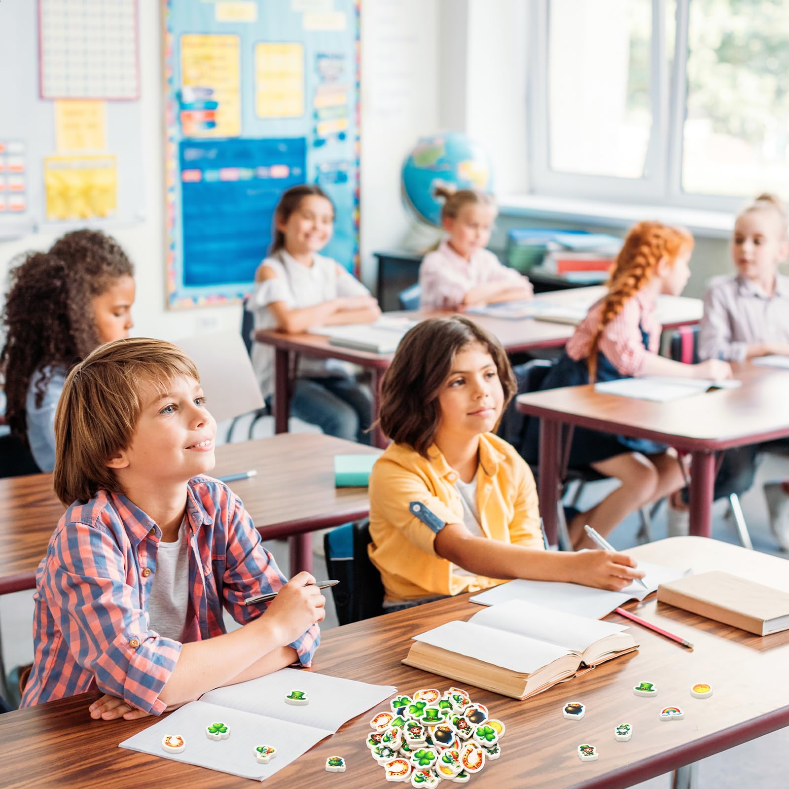 Ceiba Tree St.Patrick's Day Erasers 60Pcs Happy St.Patrick's Day Shamrock Mini Erasers Bulk for Kids School Gifts Student Classroom Prizes Homework Rewards - Image 6