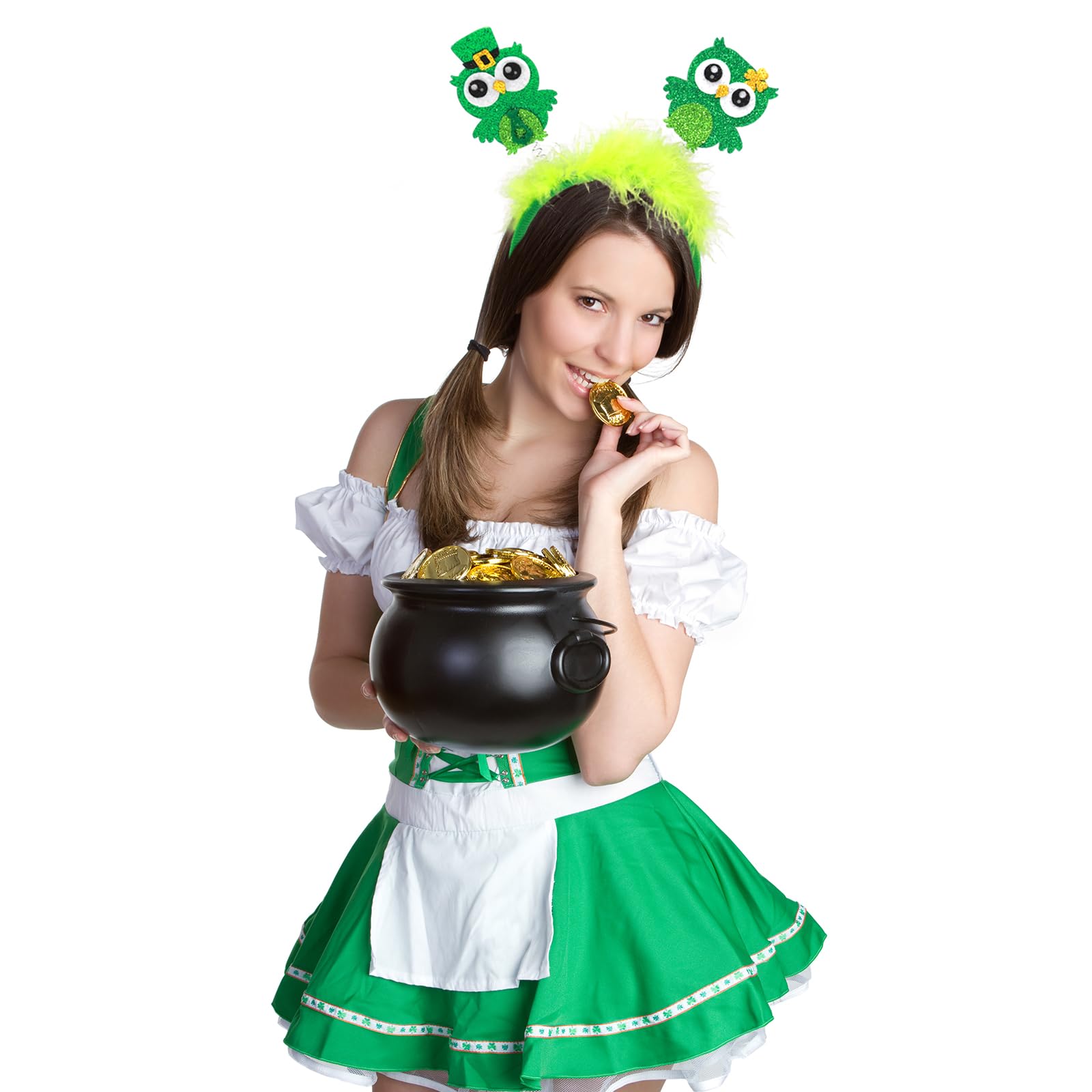 ceiba tree St. Patrick's Day Felt Headbands 8 Pcs Green Shamrock Clover Hats Headband Boppers Irish Headwear Costume Hair Accessories Saint Patricks Day Party Favors for Women Men Kids - Image 8