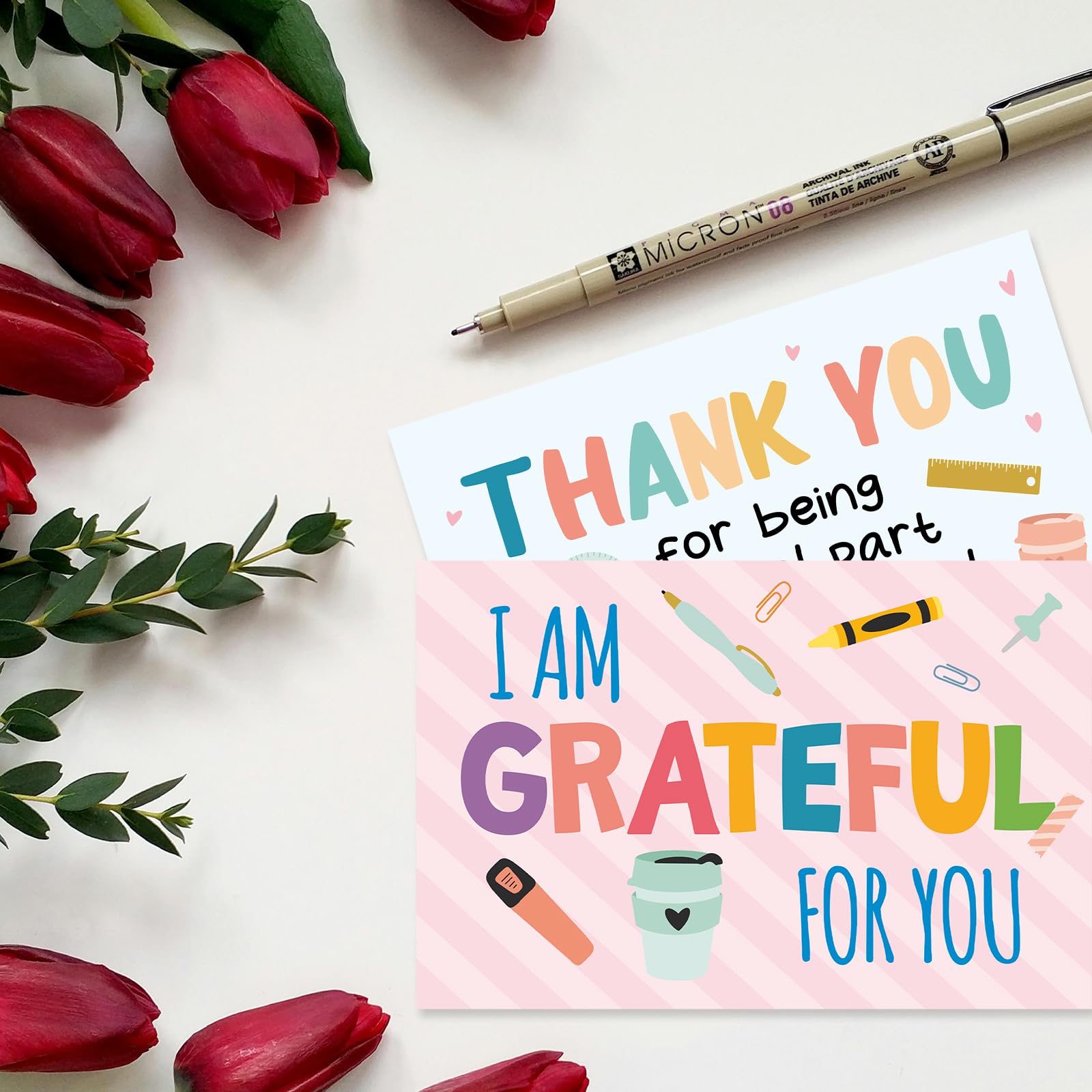 ceiba tree Teacher Appreciation Cards Thank You Cards with Envelopes and Stickers Bulk Assortment for Teacher Appreciation Week Graduation End of the Year Supplies - Image 4