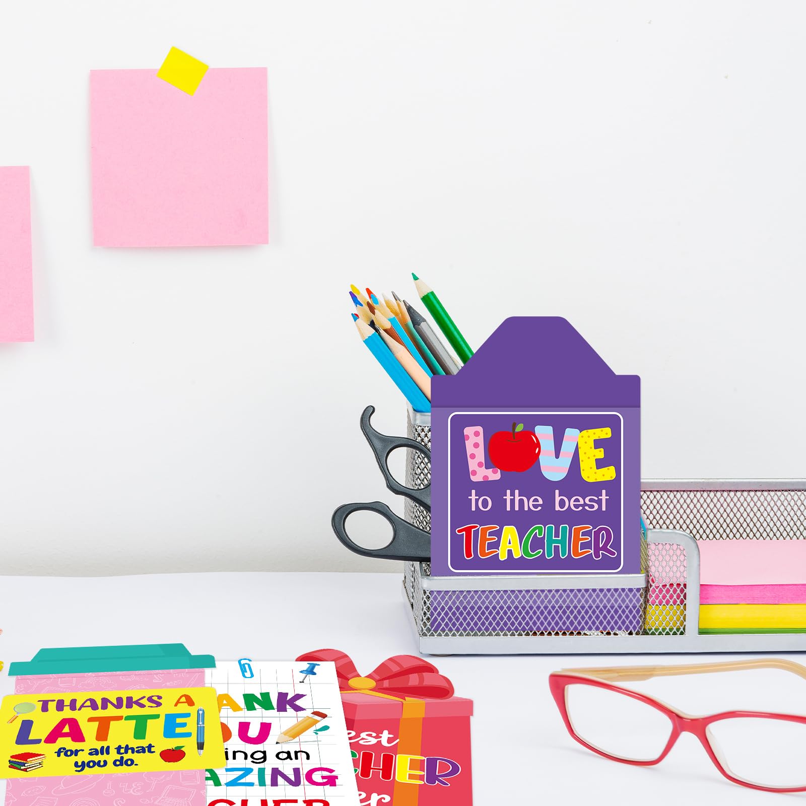 Ceiba Tree Teacher Appreciation Gift Card Holders Thank You Teacher Gifts Appreciation Coffee Greeting Cards Holder Back to School Teachers Appreciation Week Money Sleeves Bulk with Envelopes and Stickers - Image 6