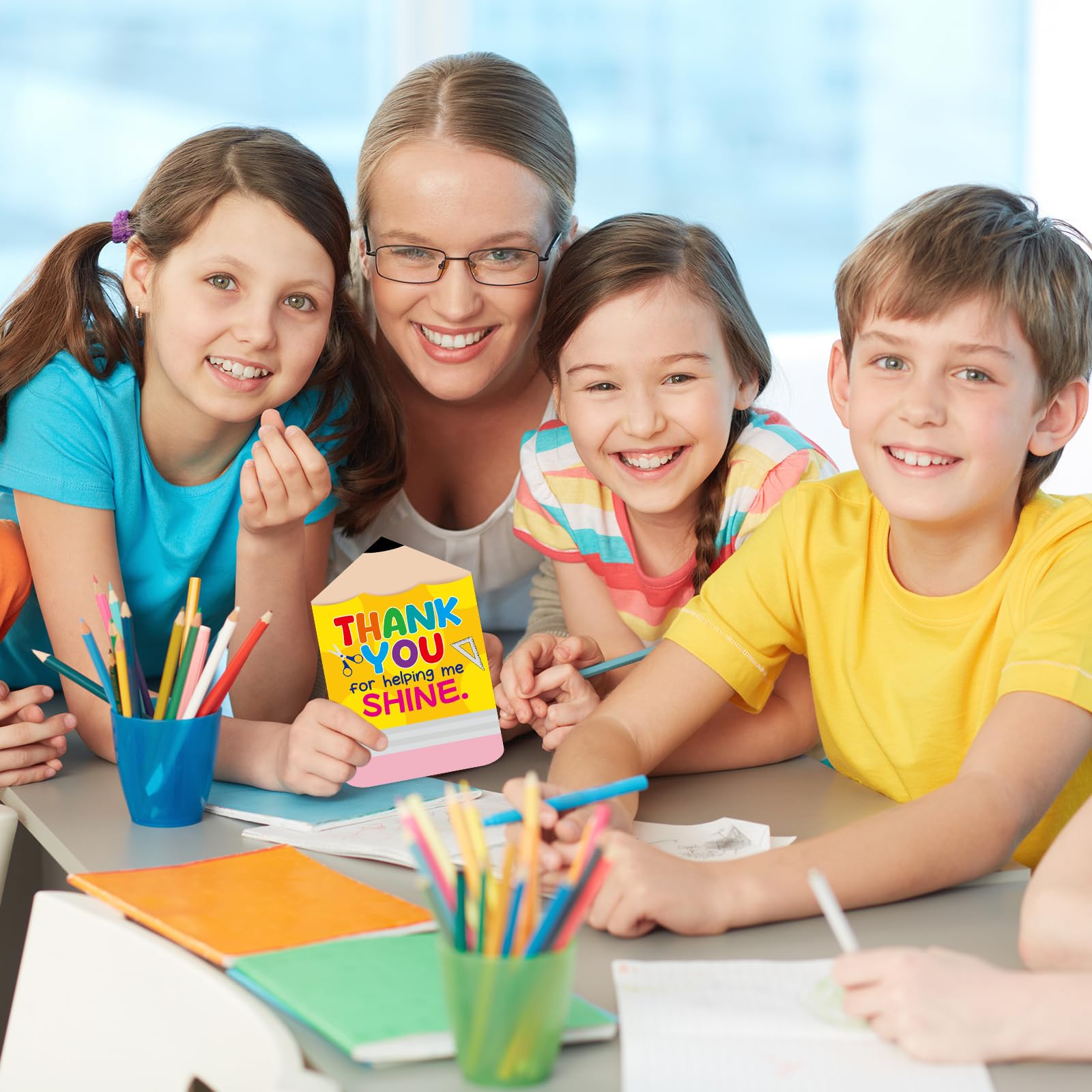 Ceiba Tree Teacher Appreciation Gift Card Holders Thank You Teacher Gifts Appreciation Coffee Greeting Cards Holder Back to School Teachers Appreciation Week Money Sleeves Bulk with Envelopes and Stickers - Image 7