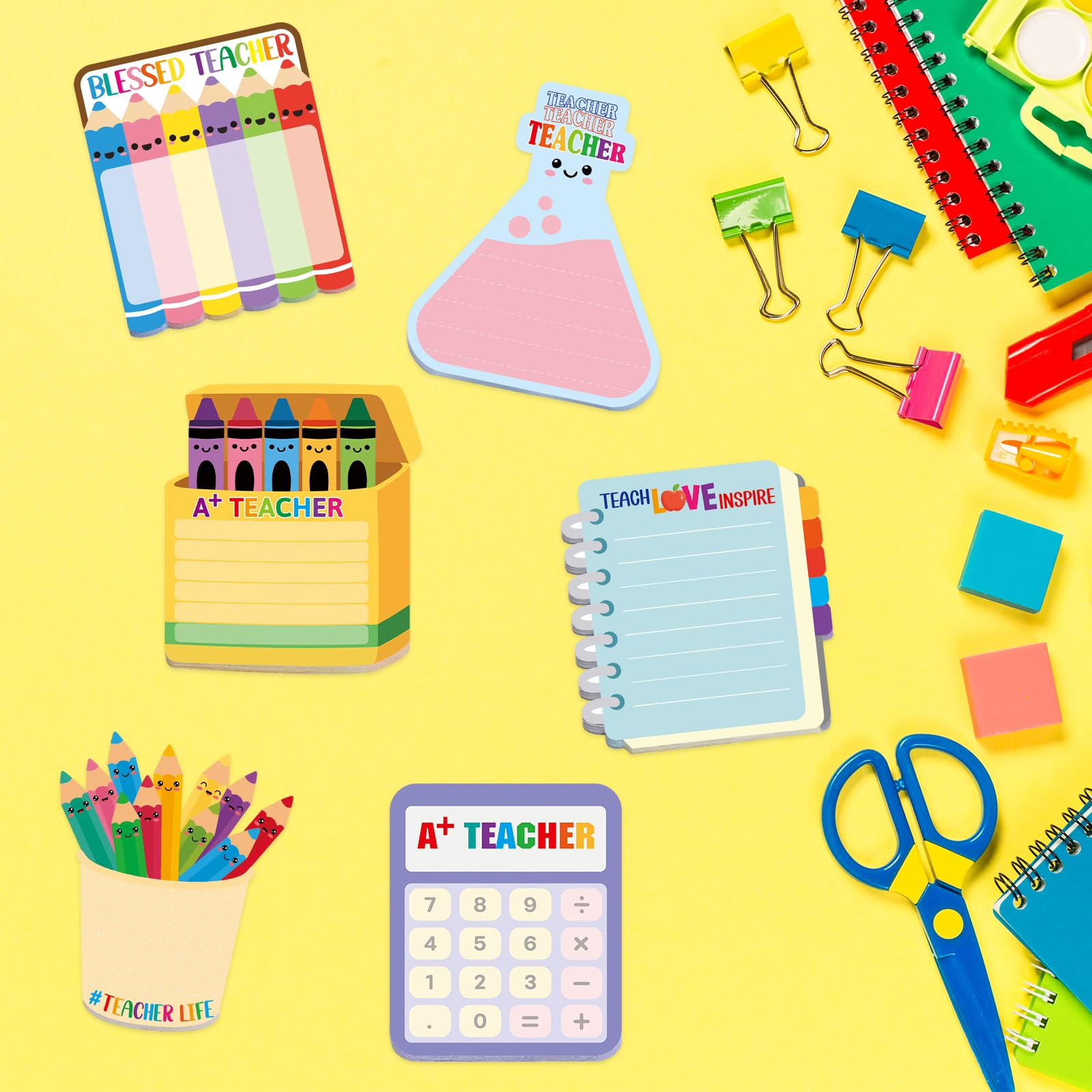 Ceiba Tree Teacher Sticky Notes 30 Pack Colorful Self-Sticky Memo Pads Appreciation Gifts for Graduation Teacher Appreciation Week Back to School Office Supplies - Image 5