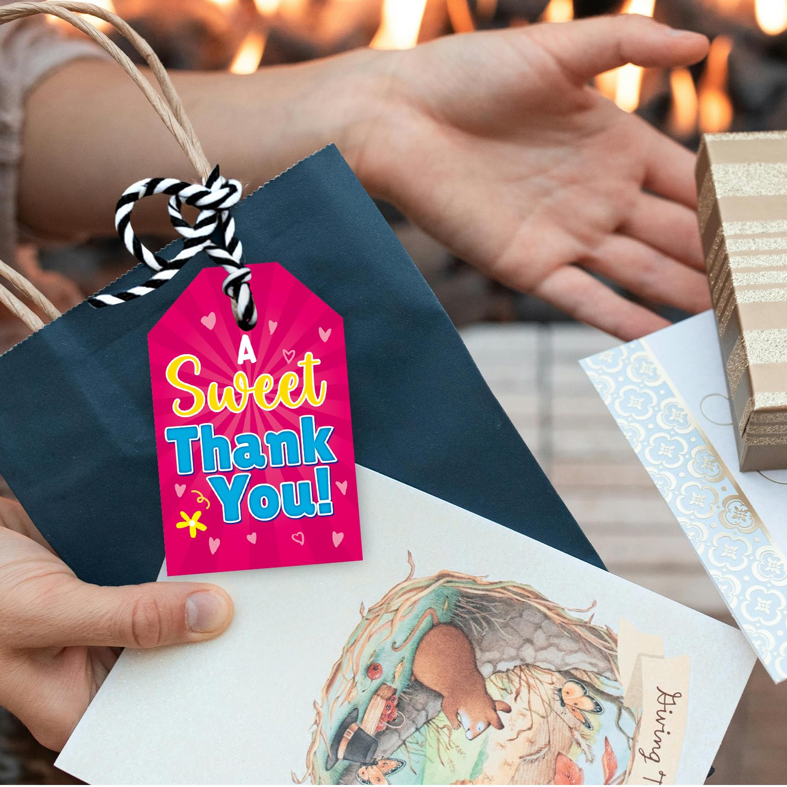 Ceiba Tree Teacher Thank You Gift Tags with String 60pcs Thanks for All You Do Hanging Paper Labels Teachers Appreciation Week Gifts Boxes Bags Wrapping Supplies for Nurses Day Staff Employee - Image 7