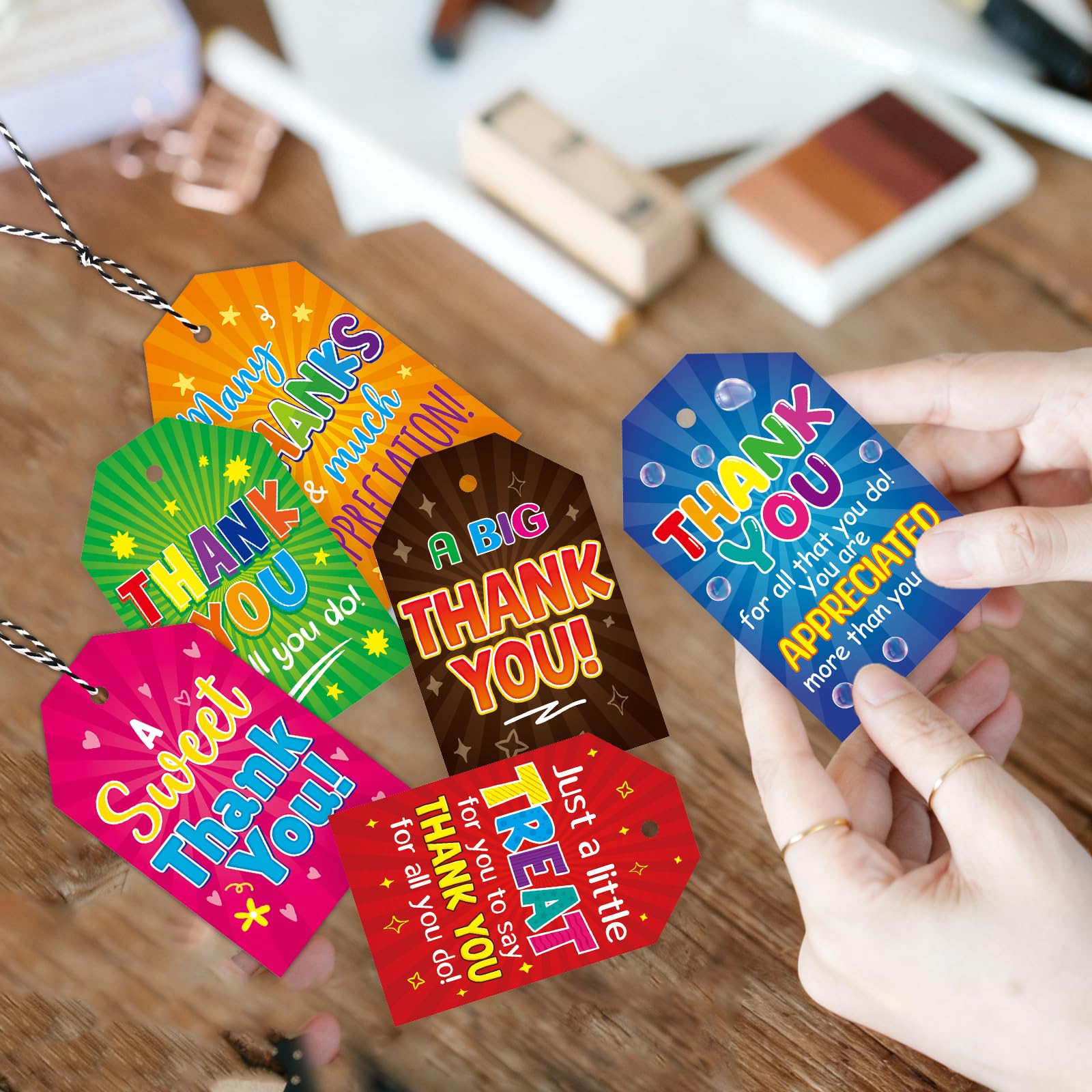 Ceiba Tree Teacher Thank You Gift Tags with String 60pcs Thanks for All You Do Hanging Paper Labels Teachers Appreciation Week Gifts Boxes Bags Wrapping Supplies for Nurses Day Staff Employee - Image 9