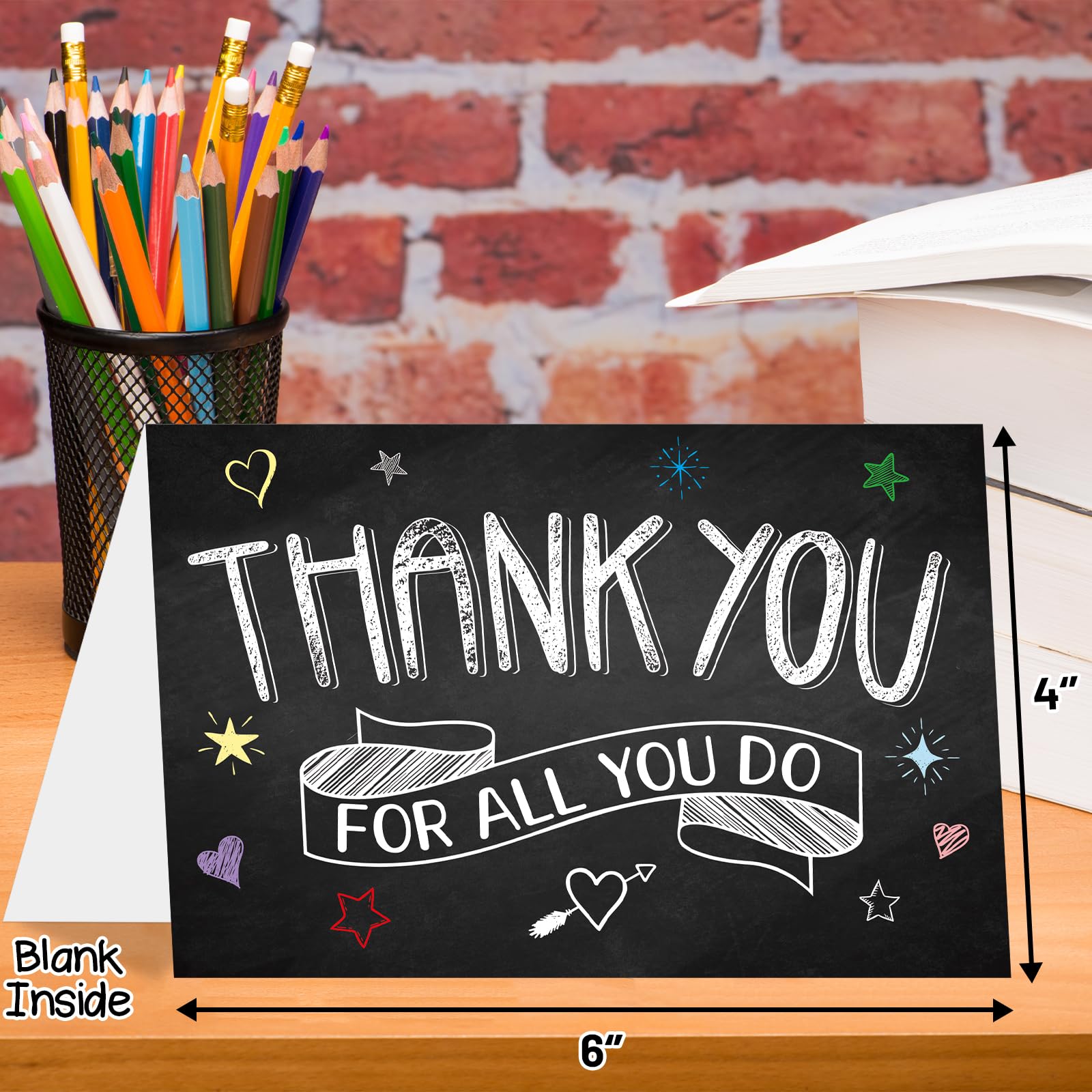 ceiba tree Thank You Cards with Envelopes for Teachers Nurses 24Pcs Chalkboard Assorted Thank You Notes for Wedding Baby Shower Birthday Graduation Business Teacher Appreciation Week Greeting Cards - Image 4