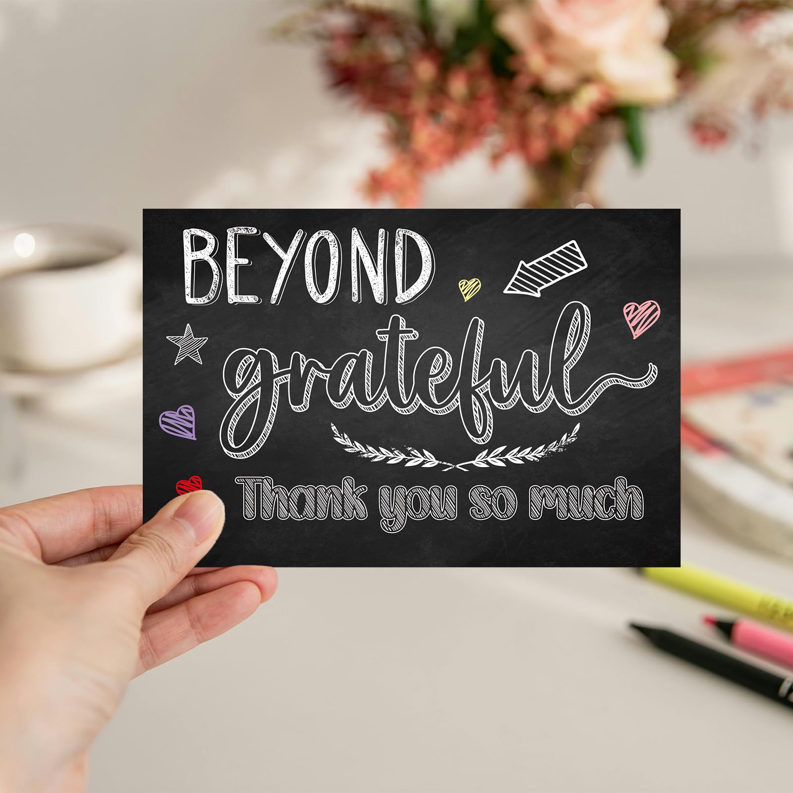 ceiba tree Thank You Cards with Envelopes for Teachers Nurses 24Pcs Chalkboard Assorted Thank You Notes for Wedding Baby Shower Birthday Graduation Business Teacher Appreciation Week Greeting Cards - Image 6