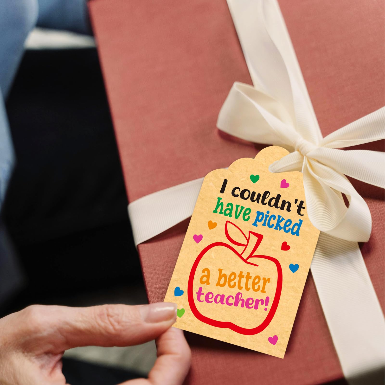 Ceiba Tree Thank You Teachers Tags with String 60Pack Teacher Appreciation Gift Hanging Kraft Tags for Teacher Appreciation Week End of the Year School Gift Wrapping Supplies - Image 6