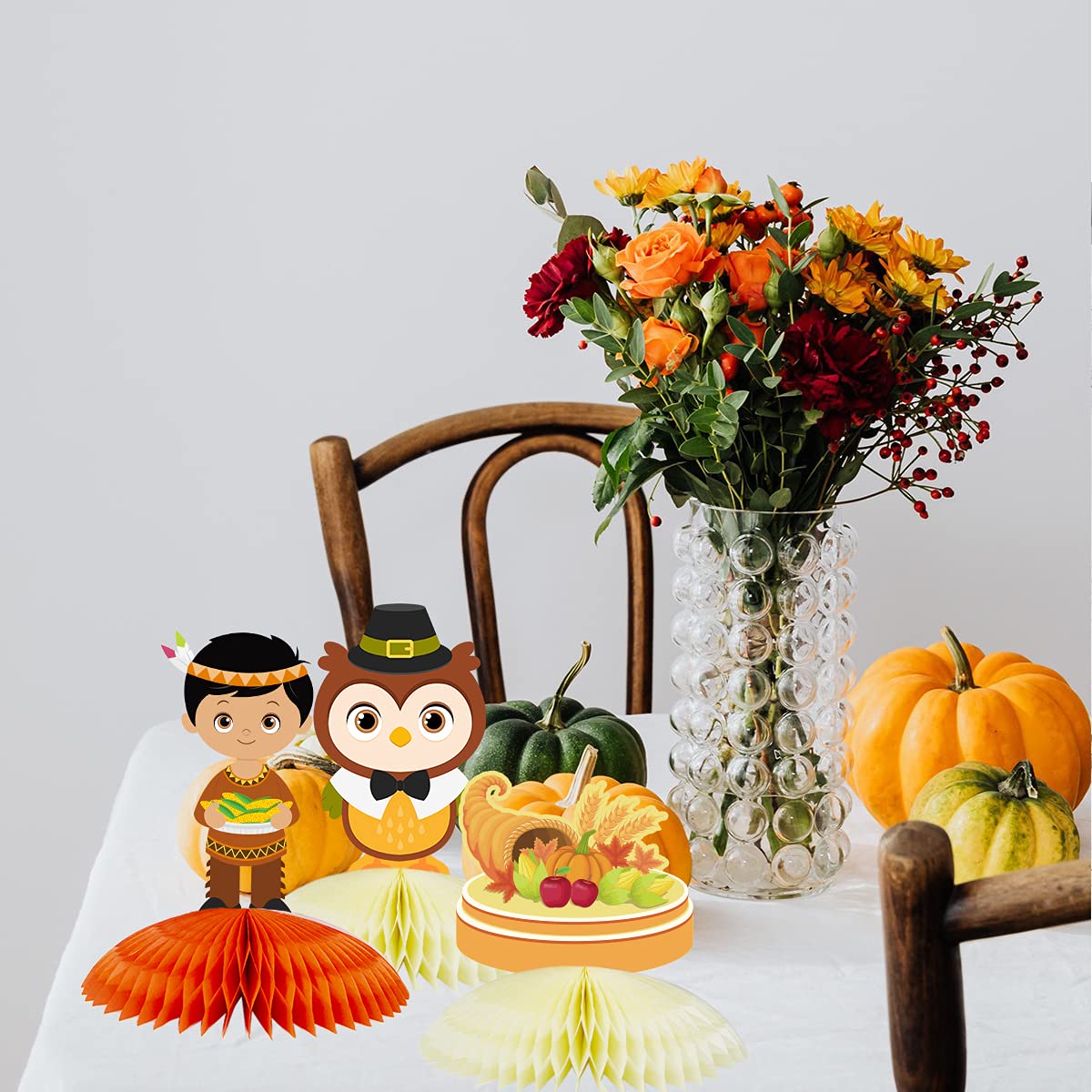 Ceiba Tree Thanksgiving Honeycomb Centerpieces 6 Pack Turkey Table Decorations Fall Decor Party Supplies 6.5 x 8 Inch for Home - Image 5