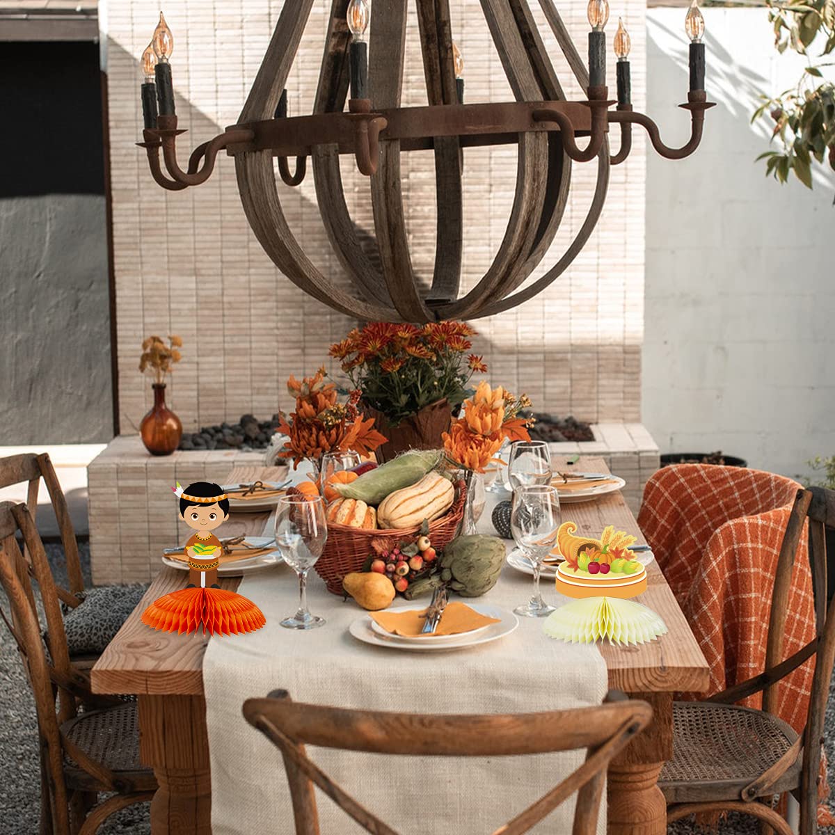 Ceiba Tree Thanksgiving Honeycomb Centerpieces 6 Pack Turkey Table Decorations Fall Decor Party Supplies 6.5 x 8 Inch for Home - Image 7