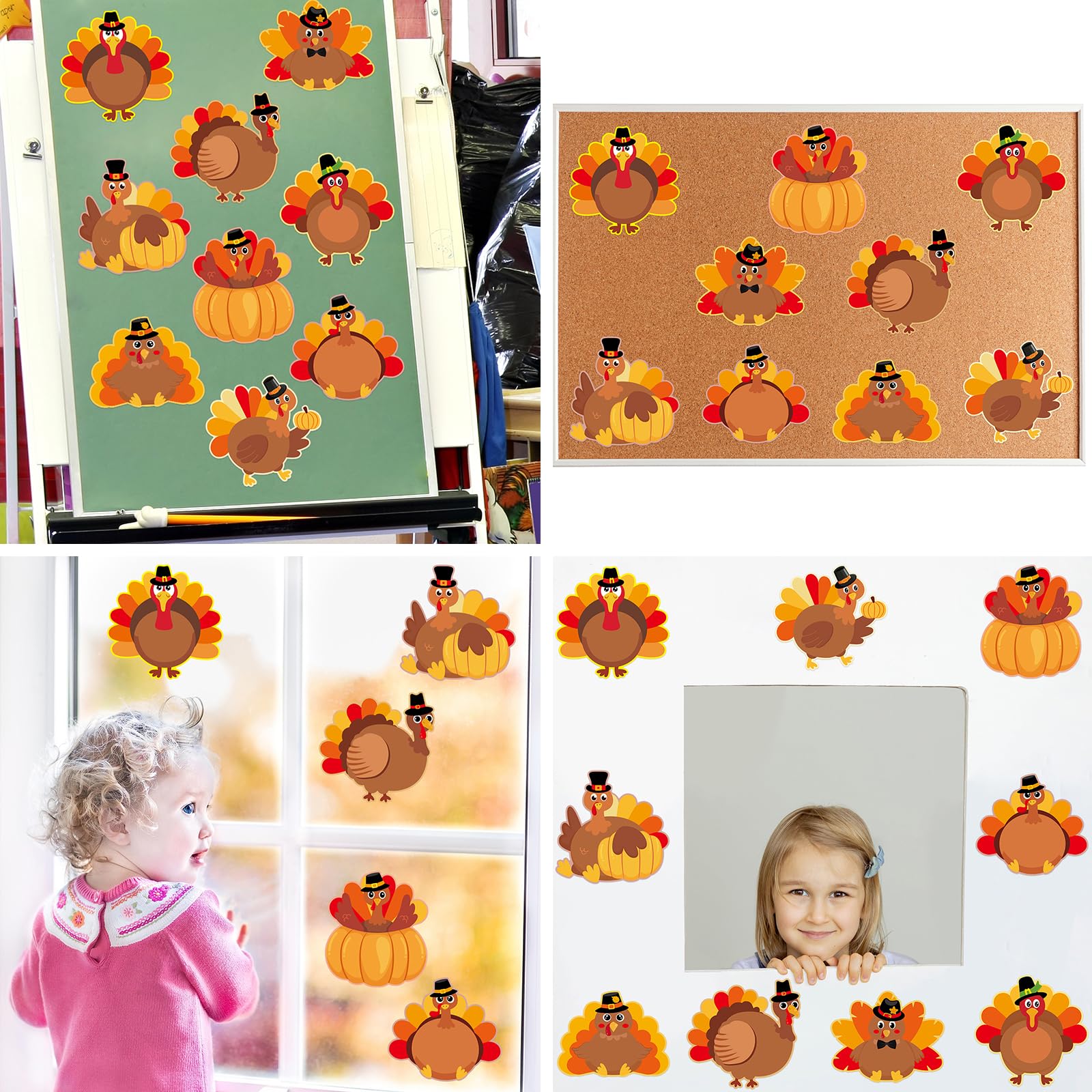 Ceiba Tree Thanksgiving Turkey Cutouts Turkey Bulletin Board Decorations Fall Cut-Outs Decor for Classroom Party Home - Image 3