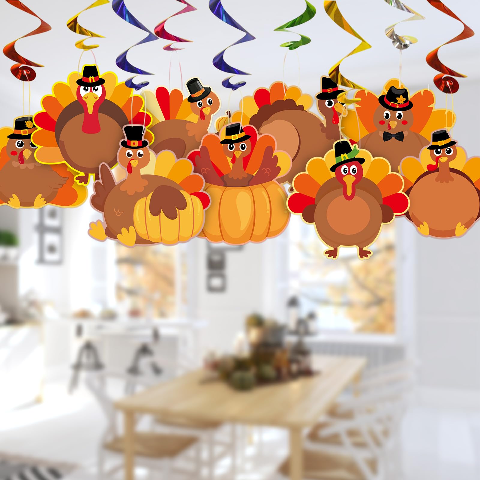 Ceiba Tree Thanksgiving Turkey Cutouts Turkey Bulletin Board Decorations Fall Cut-Outs Decor for Classroom Party Home - Image 4