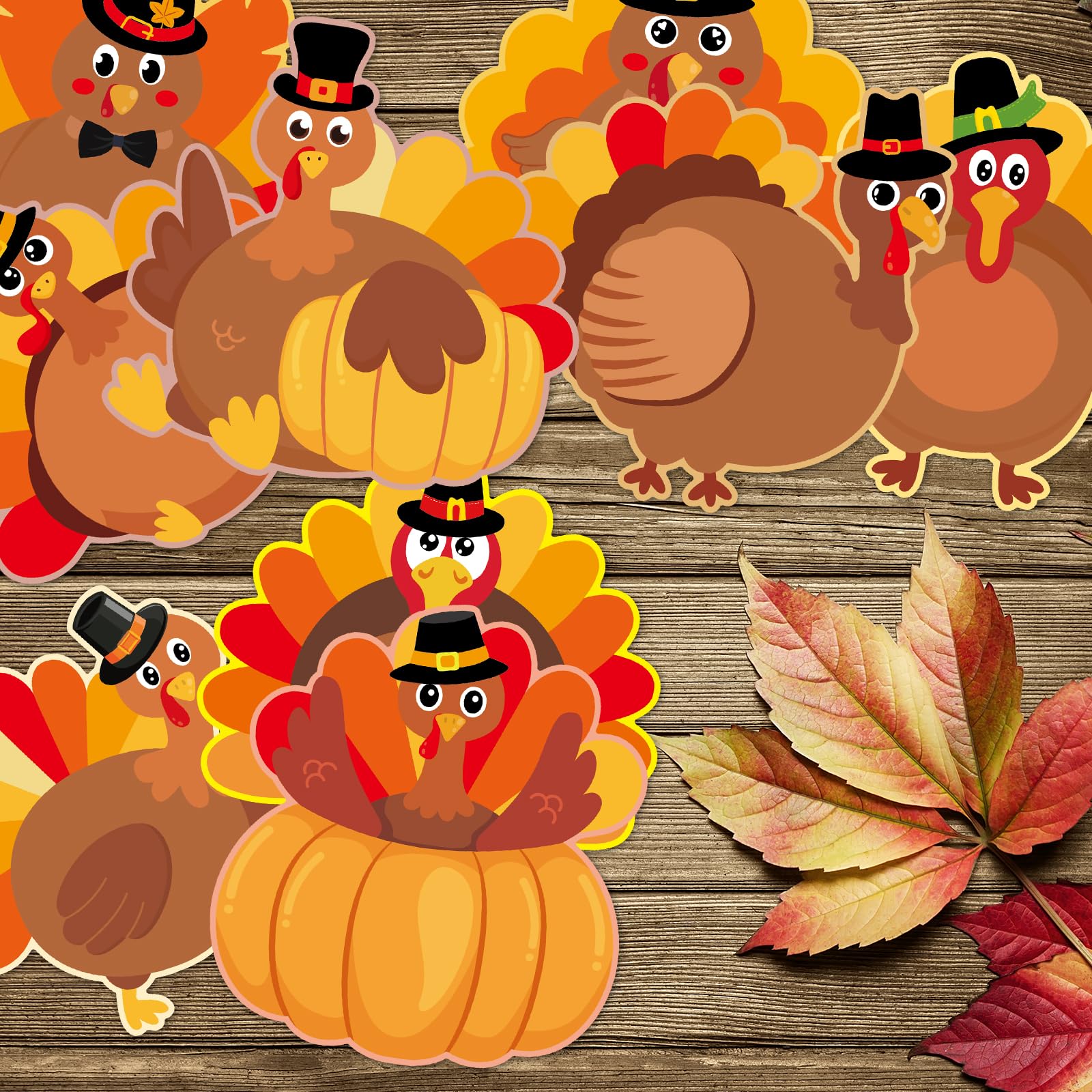 Ceiba Tree Thanksgiving Turkey Cutouts Turkey Bulletin Board Decorations Fall Cut-Outs Decor for Classroom Party Home - Image 6