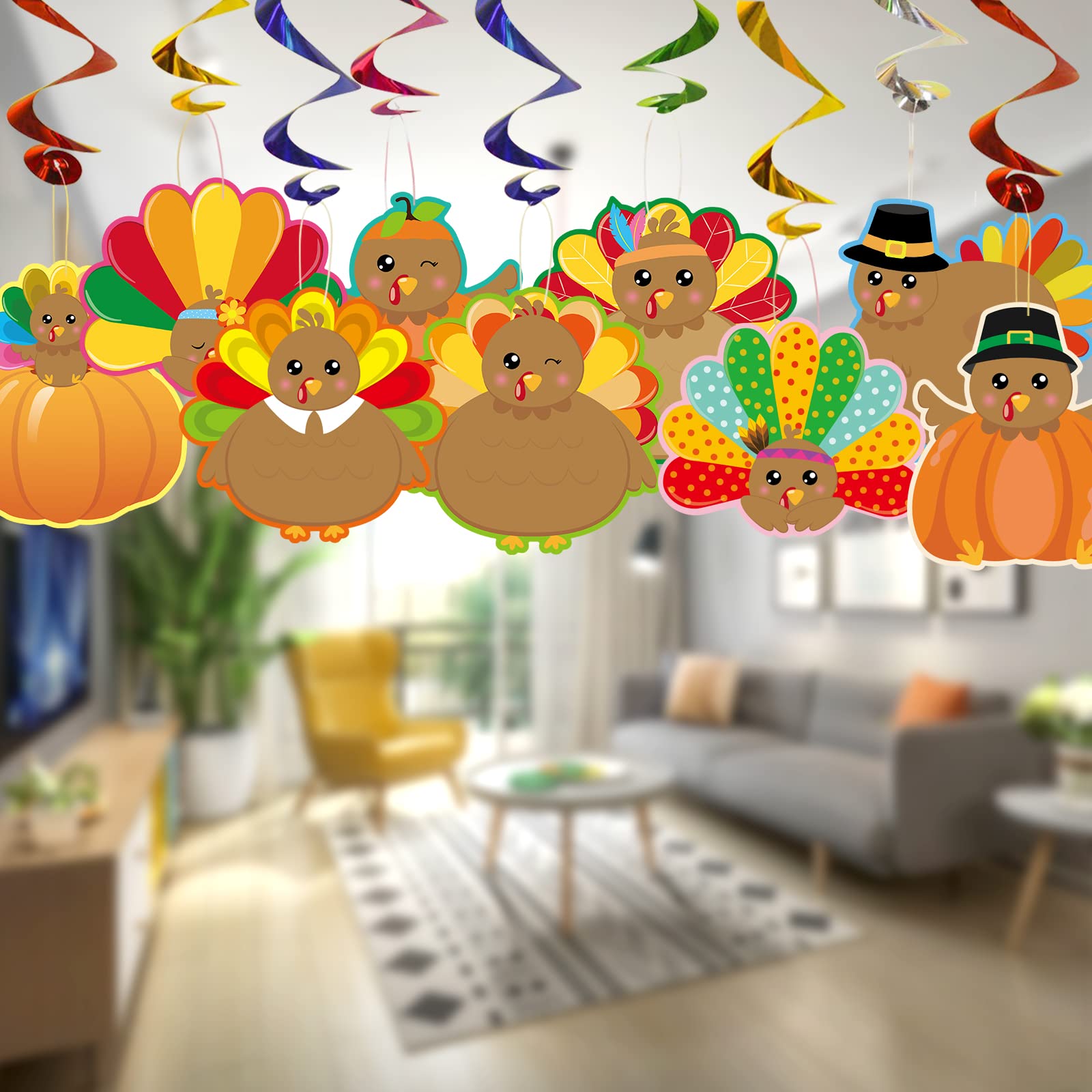 Ceiba Tree Turkey Cutouts 54 Pcs Thanksgiving Cut-Outs Fall Decor for Party Classroom Decoration - Image 5