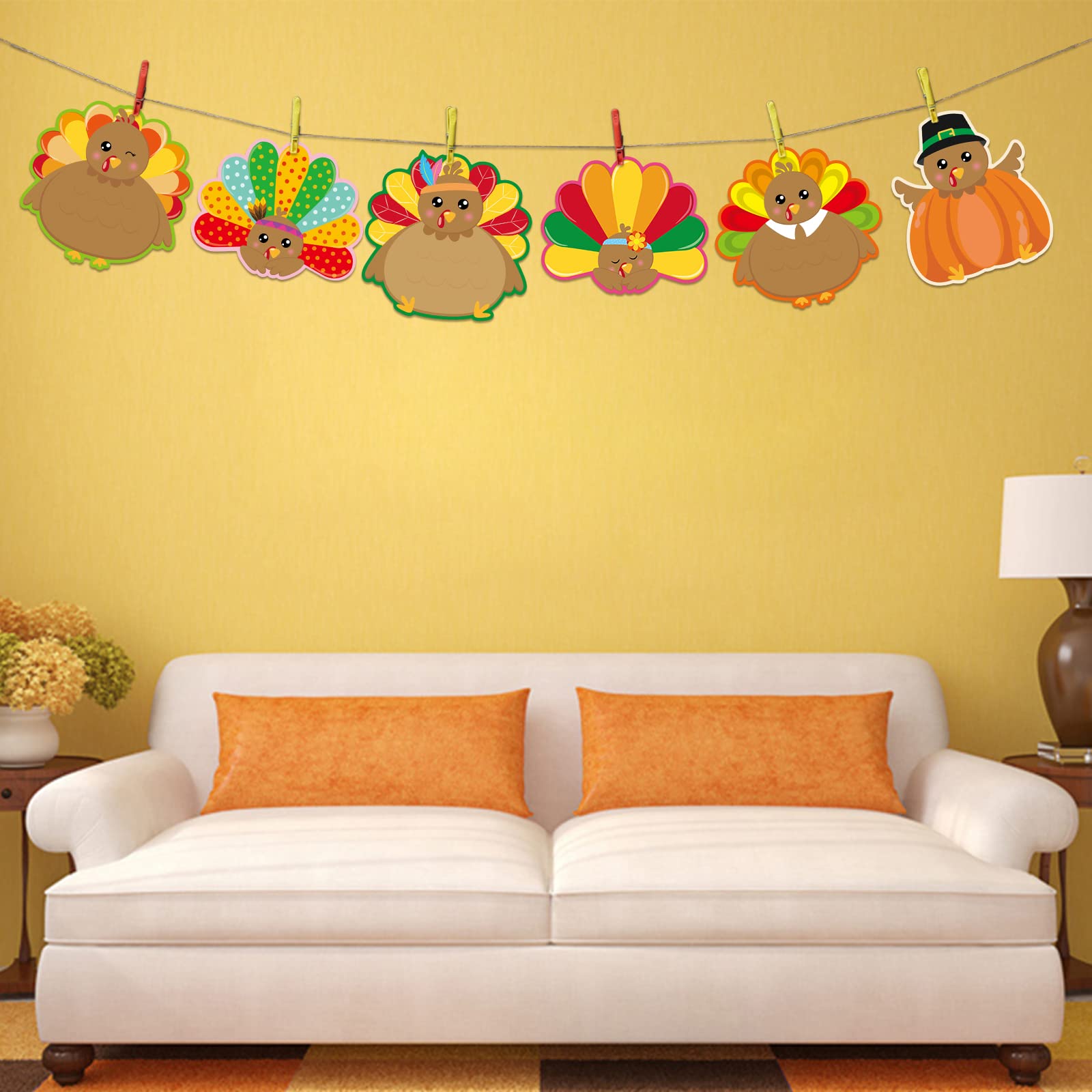 Ceiba Tree Turkey Cutouts 54 Pcs Thanksgiving Cut-Outs Fall Decor for Party Classroom Decoration - Image 6