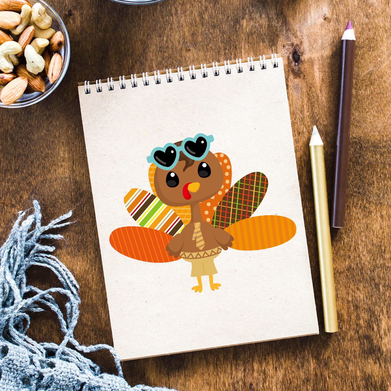 Ceiba Tree Turkey Stickers 36 Pcs Make A Turkey Face Sticker Sheets Thanksgiving Stickers Craft Kits for Kids Party Activity Games - Image 7