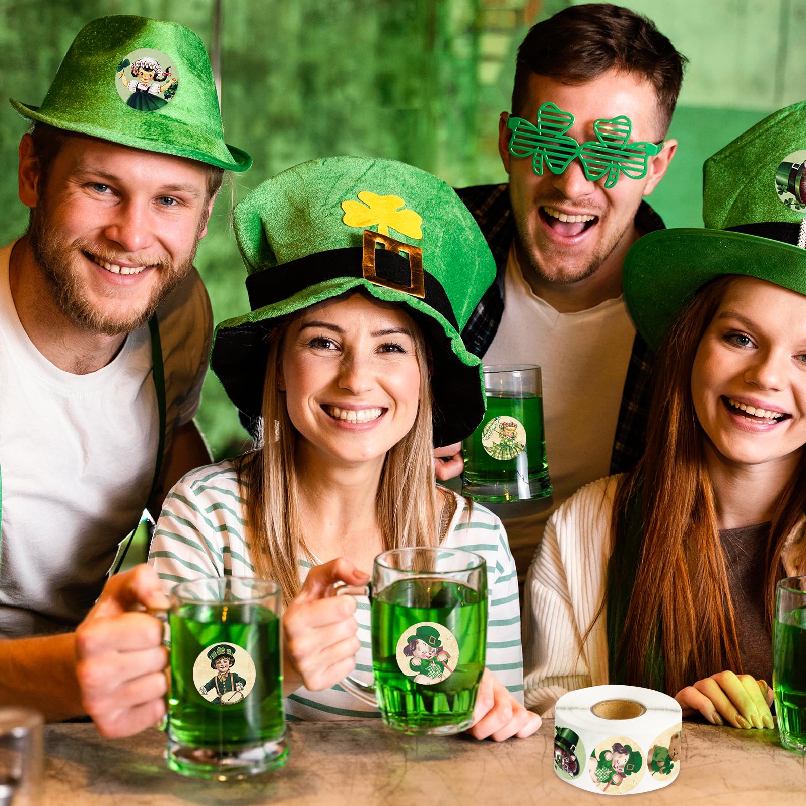 Ceiba Tree Vintage Retro St. Patrick's Day Stickers for Kids 1 Roll 500 Pcs for St Patricks Day Scrapbook Envelope Seal Stickers Cards Crafts Irish Party Decor - Image 5