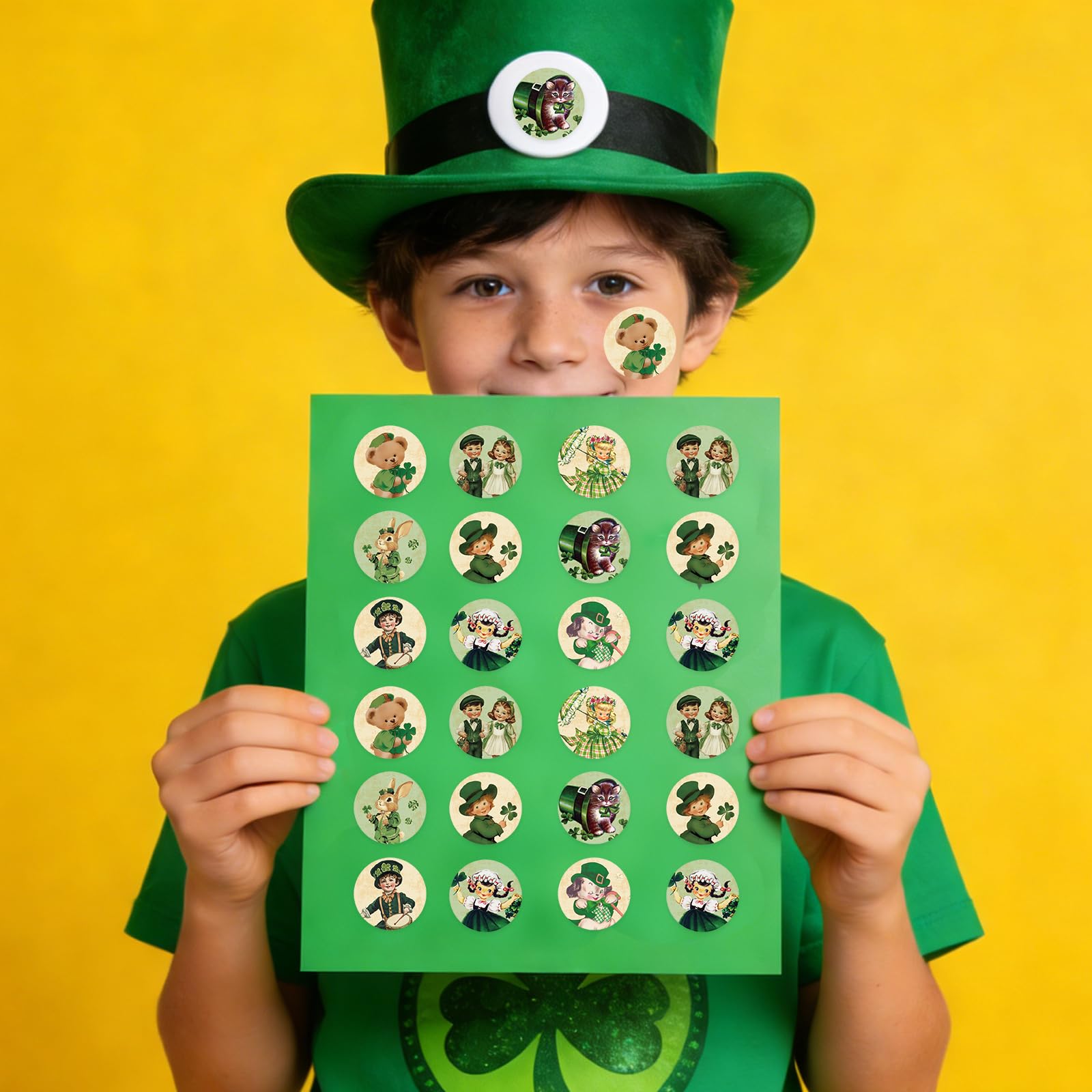 Ceiba Tree Vintage Retro St. Patrick's Day Stickers for Kids 1 Roll 500 Pcs for St Patricks Day Scrapbook Envelope Seal Stickers Cards Crafts Irish Party Decor - Image 6